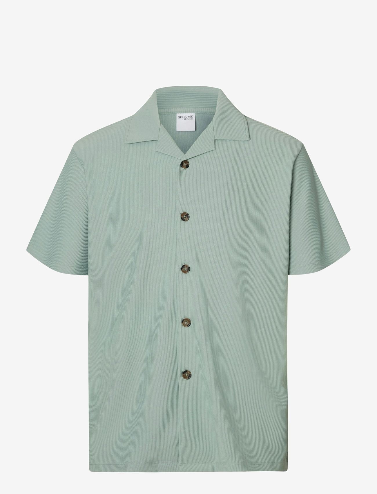 Selected - SLHLOOSE-PLISSE RESORT SS SHIRT EX - kurzarmhemden - iceberg green - 1