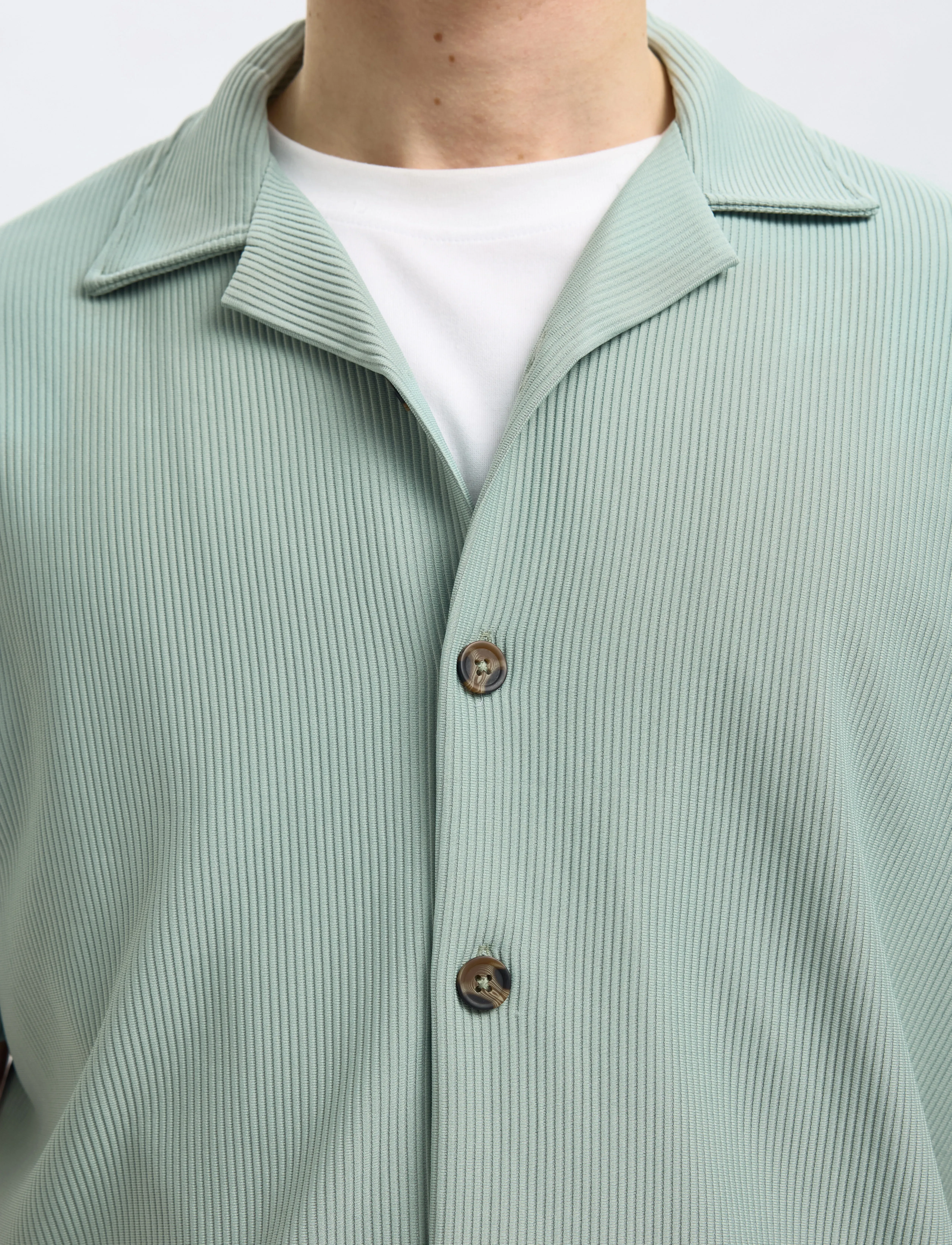 Selected - SLHLOOSE-PLISSE RESORT SS SHIRT EX - kortærmede skjorter - iceberg green - 5