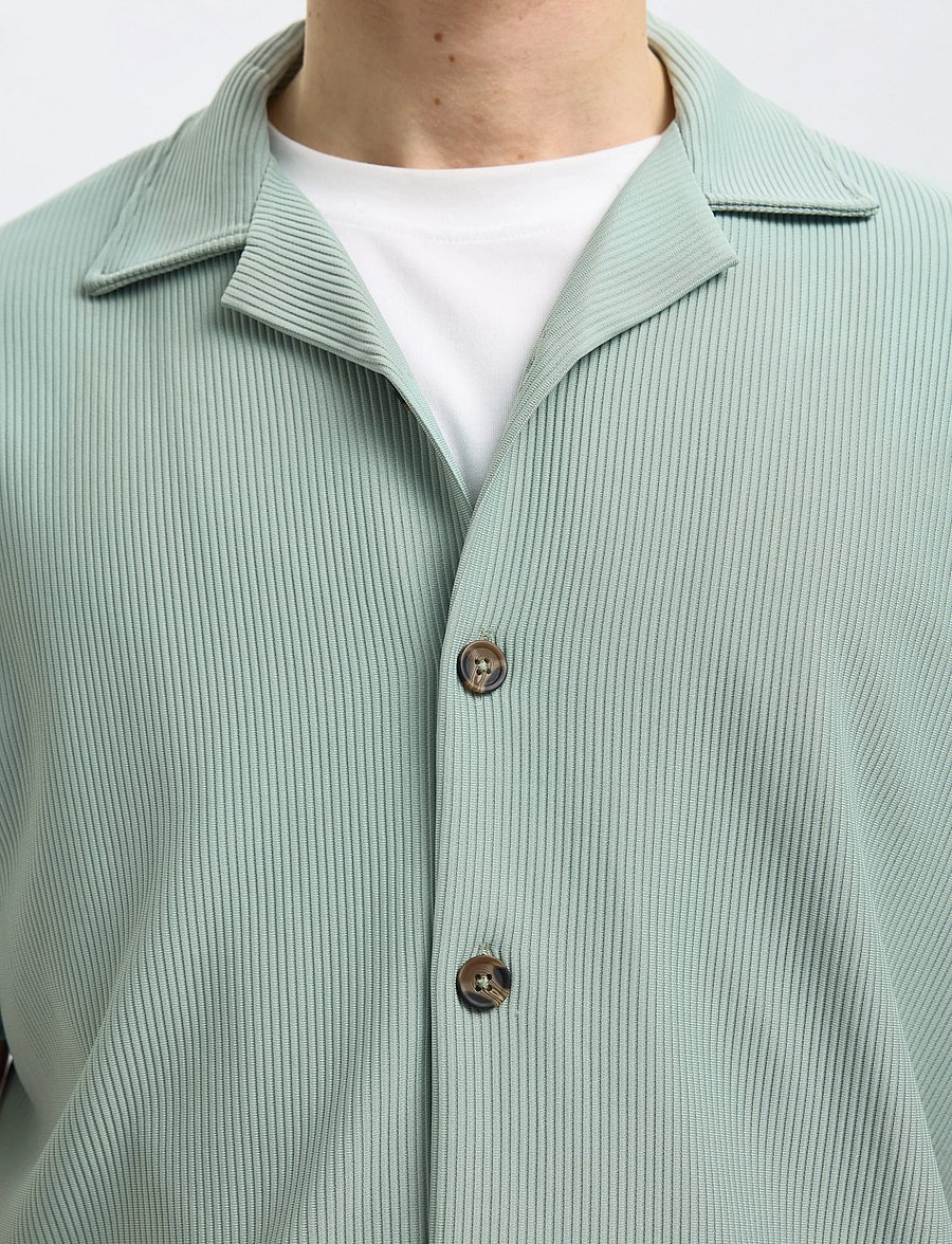 Selected - SLHLOOSE-PLISSE RESORT SS SHIRT EX - kortærmede skjorter - iceberg green - 5
