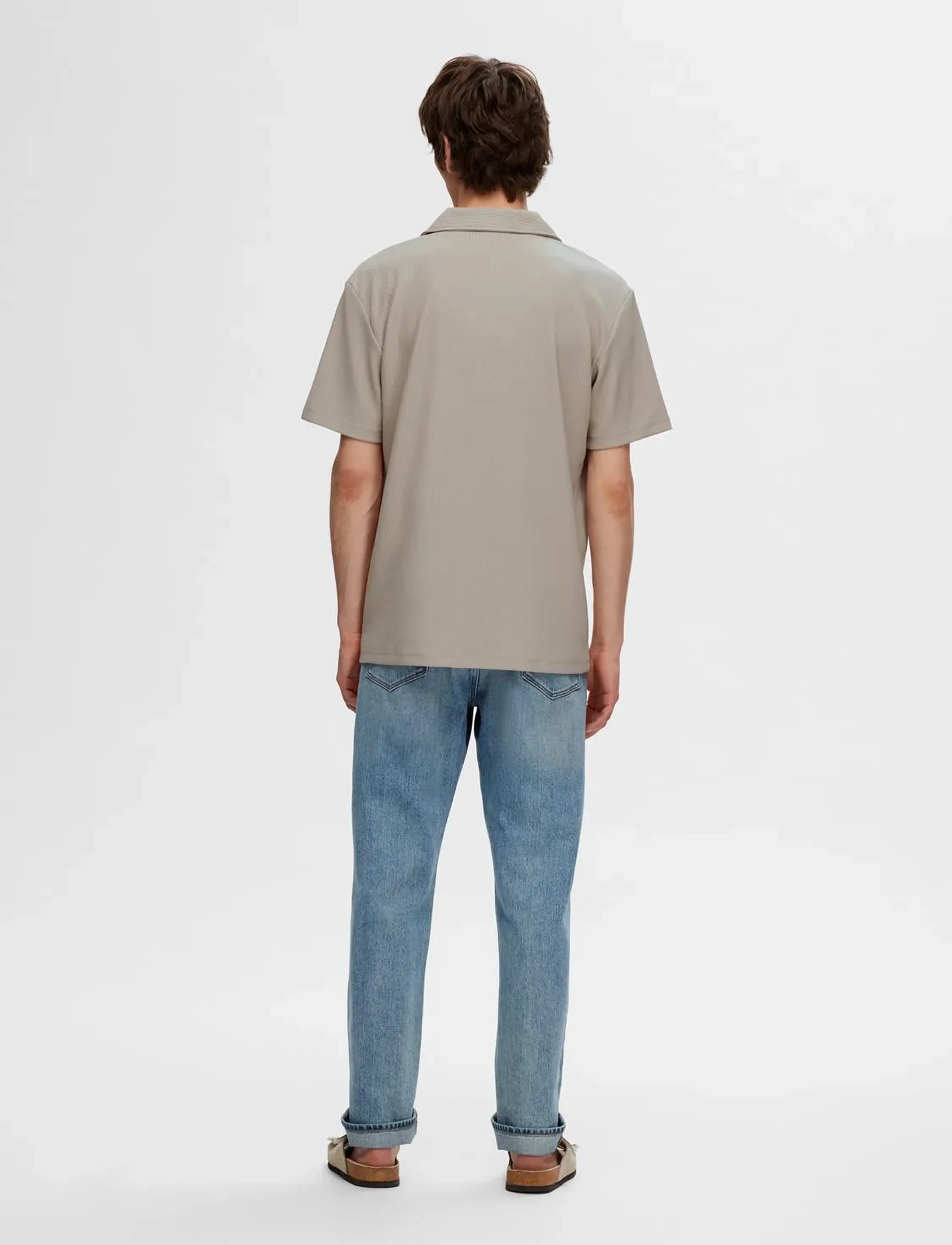 Selected - SLHLOOSE-PLISSE RESORT SS SHIRT EX - kortærmede skjorter - pure cashmere - 2