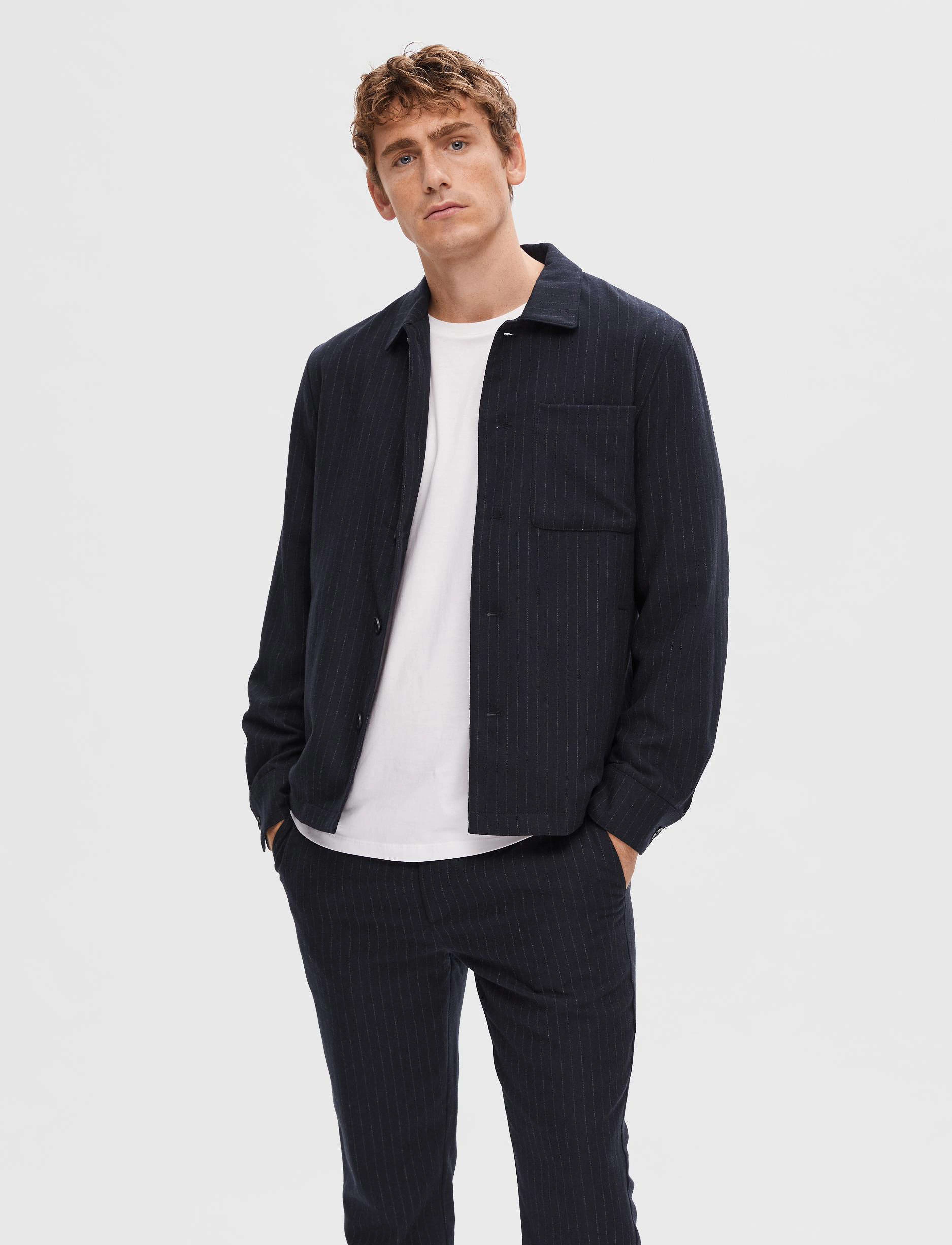 Selected Homme - SLHREG-AYR PINSTRIPED HYBRID BLZ B - navy blazer - 2
