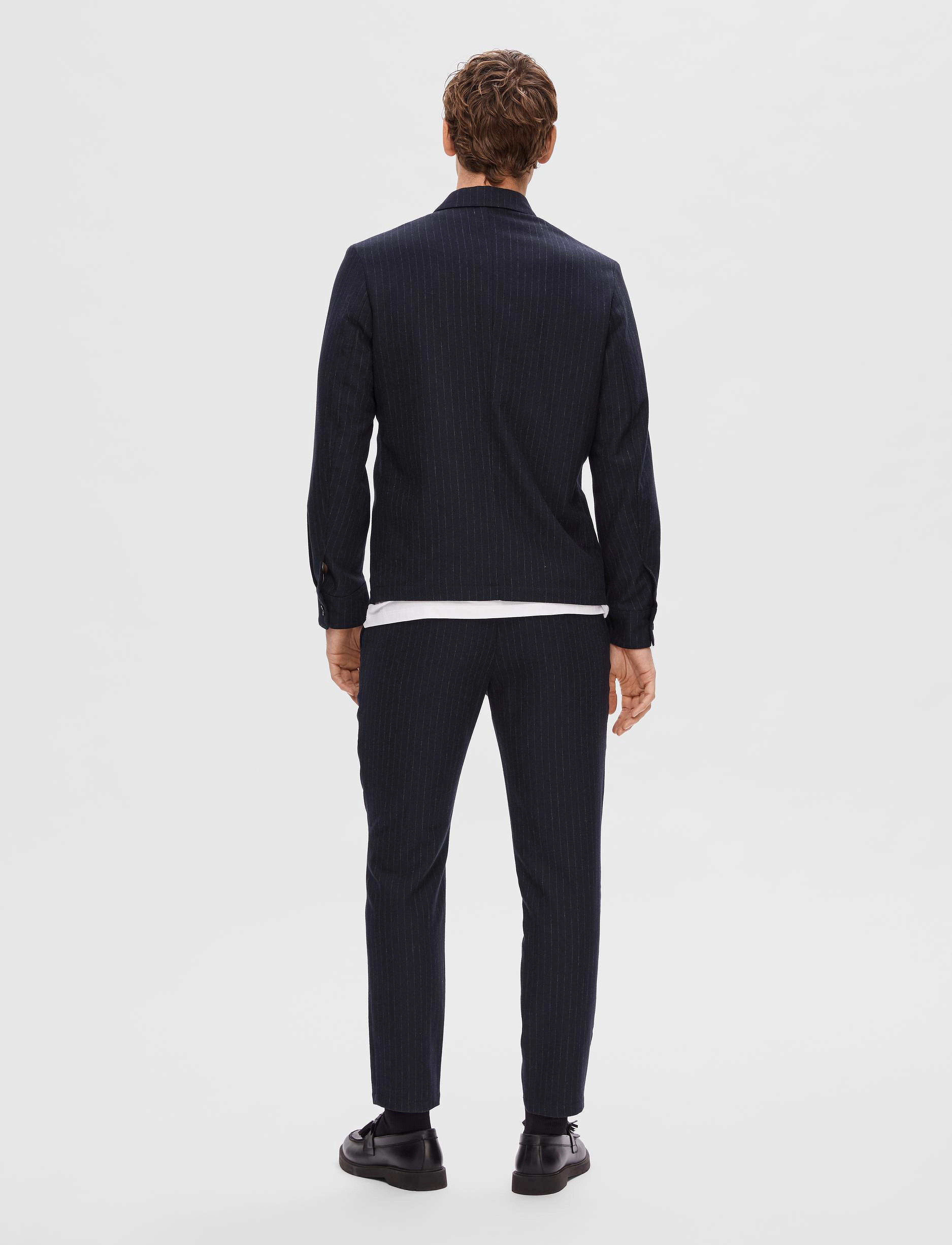 Selected Homme - SLHREG-AYR PINSTRIPED HYBRID BLZ B - navy blazer - 3