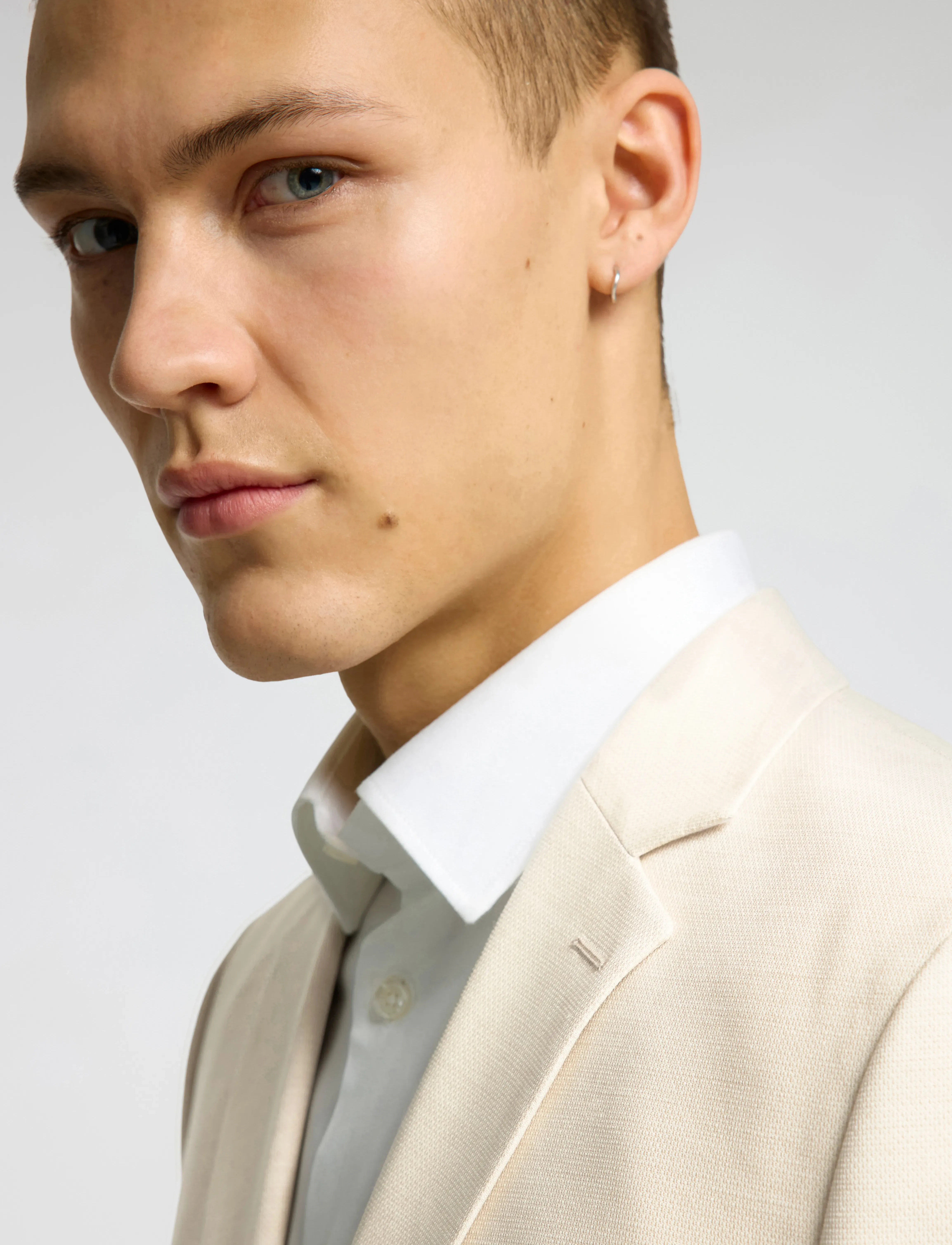 Selected - SLHSLIM-NEIL BLZ B - blazers met enkele rij knopen - egret - 4