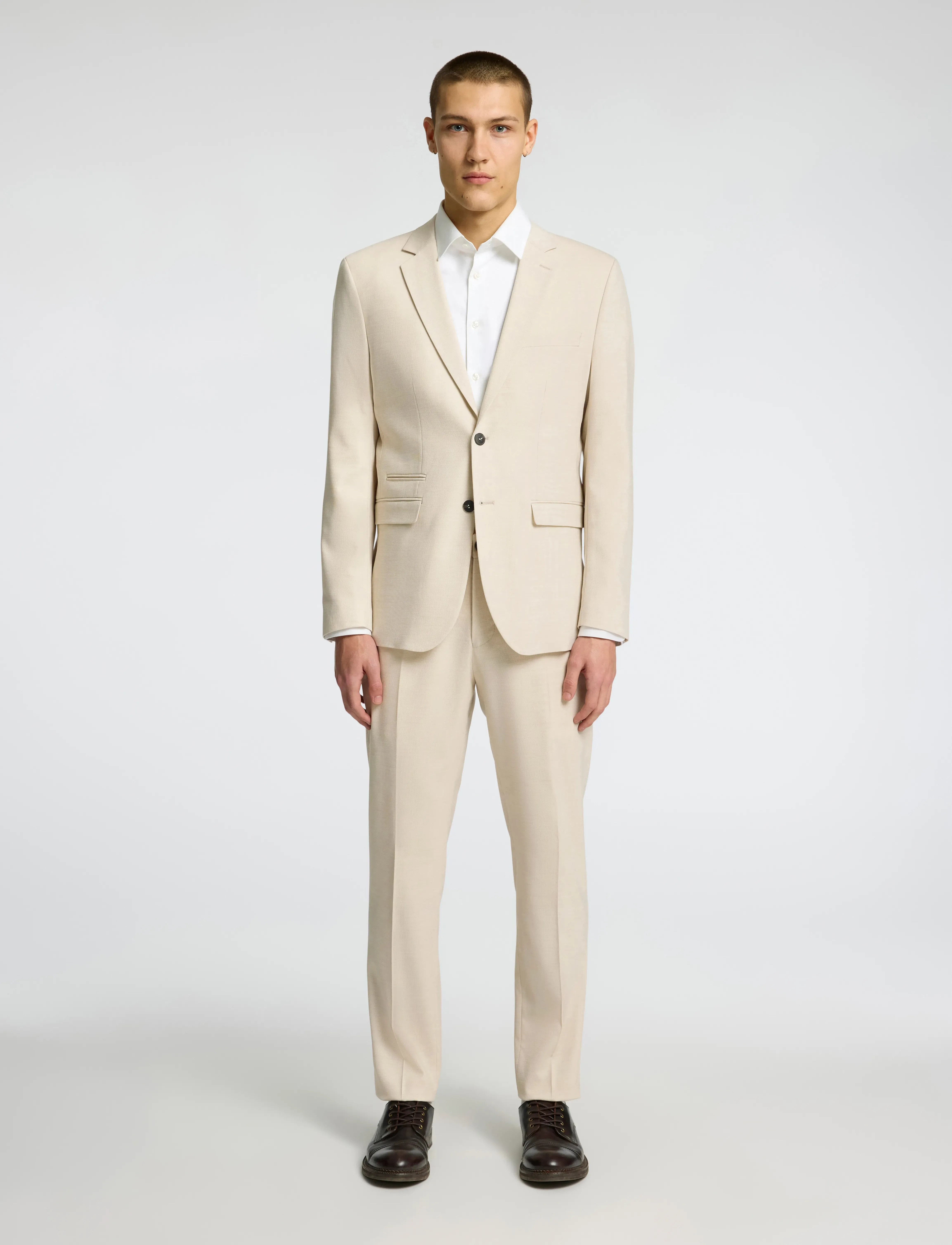 Selected - SLHSLIM-NEIL BLZ B - blazers met enkele rij knopen - egret - 5