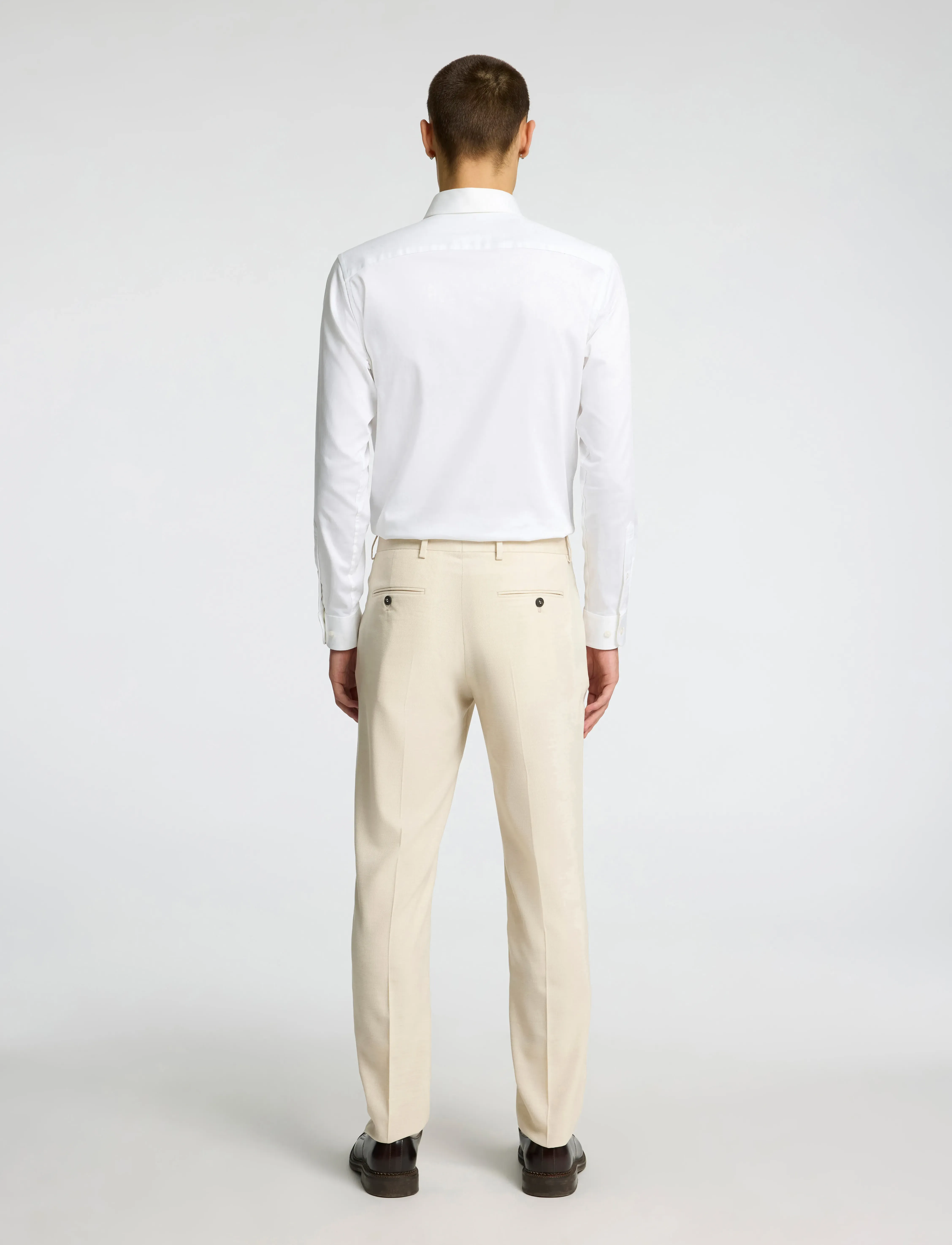 Selected - SLHSLIM-NEIL TRS B - egret - 2