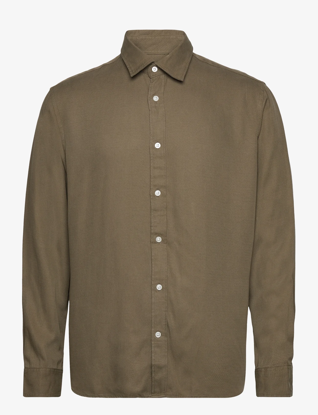 Selected Homme - SLHREGOWEN-JOBO TENCEL SHIRT LS - casual overhemden - burnt olive - 0
