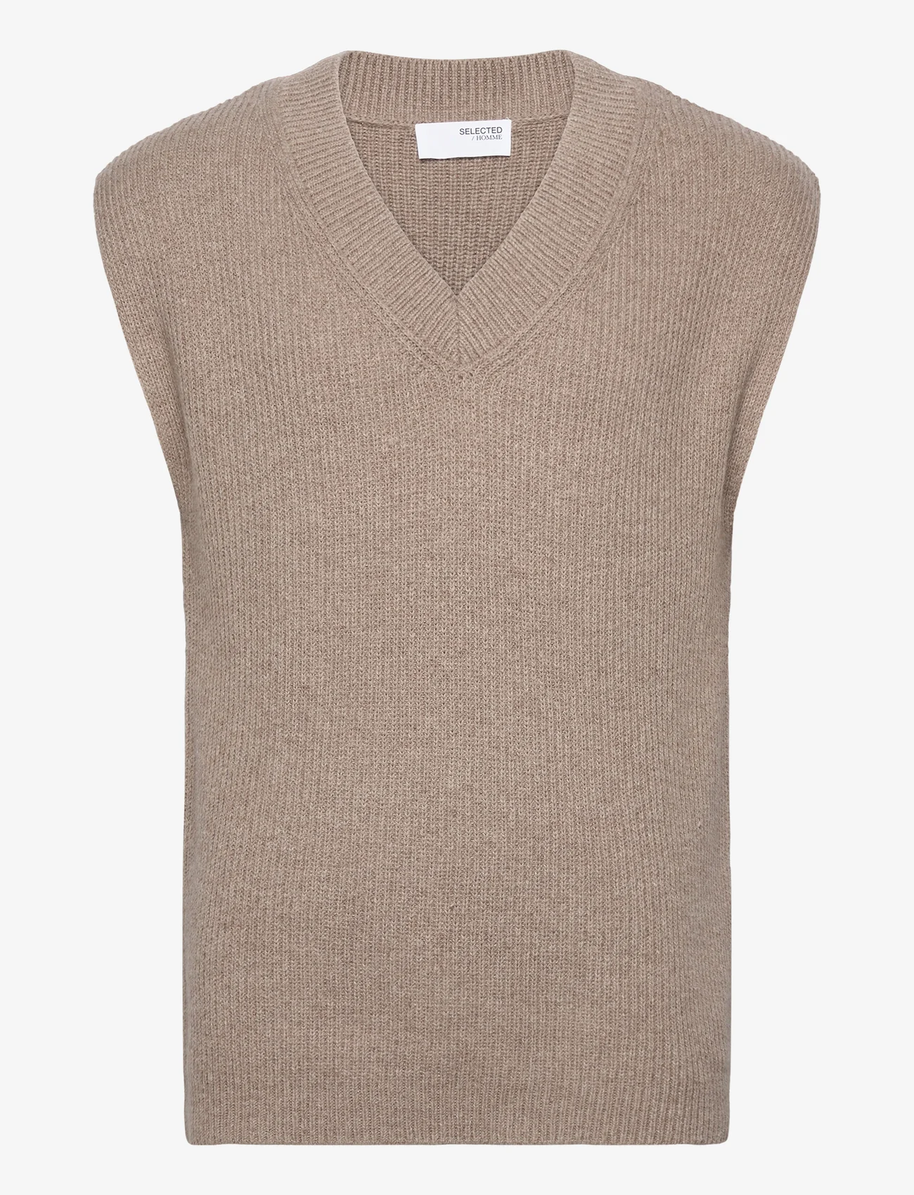 Selected Homme - SLHRONN RELAXED KNIT VEST B - gestrickte westen - chinchilla - 0