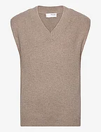 SLHRONN RELAXED KNIT VEST B - CHINCHILLA