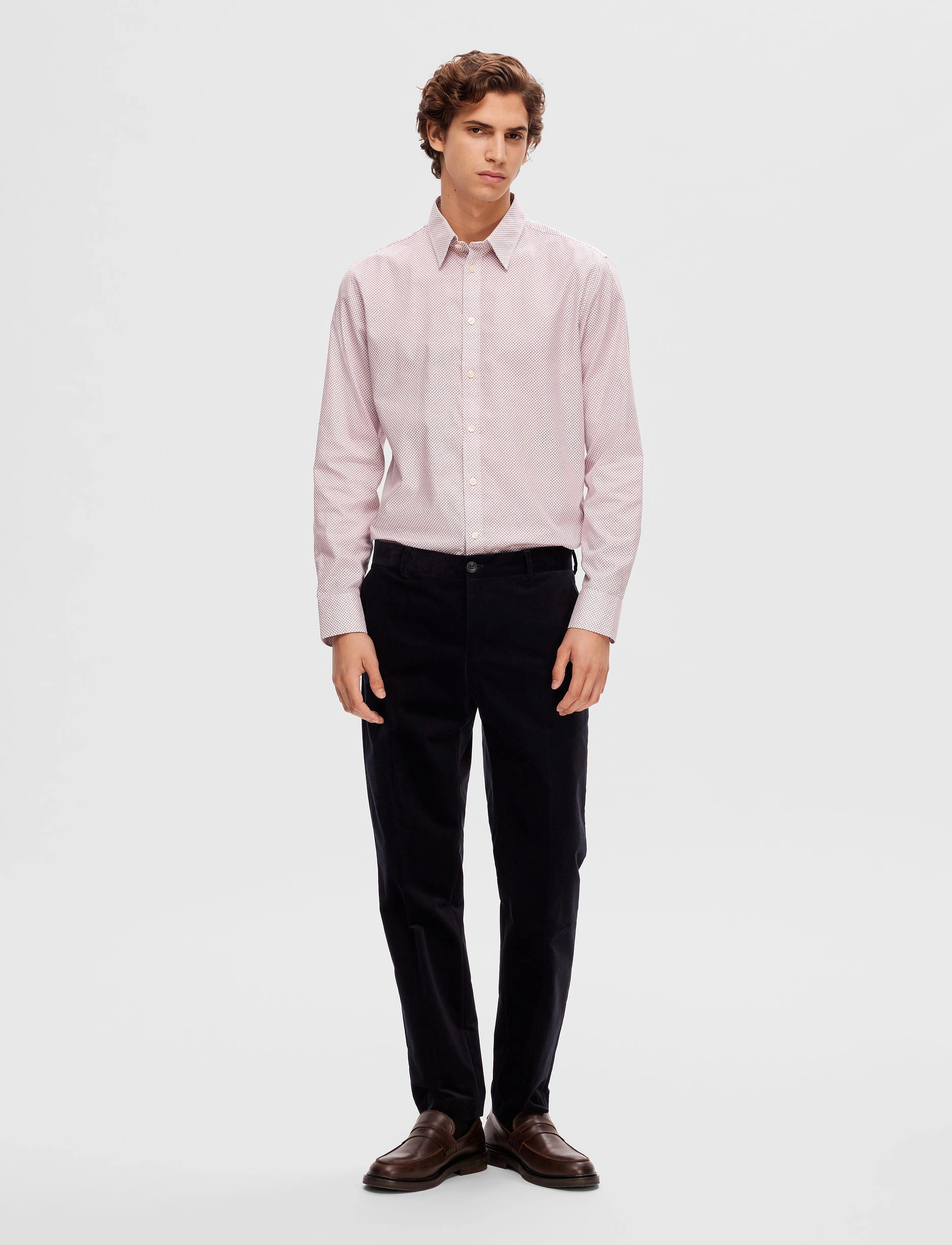Selected Homme - SLHSLIMSOHO-AOP SHIRT LS B - bright white - 1