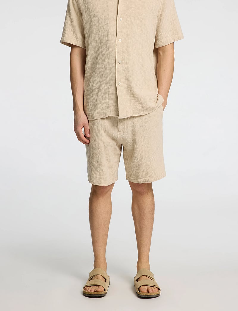 Selected - SLHREGSAL SHORTS - casual shorts - oatmeal - 0