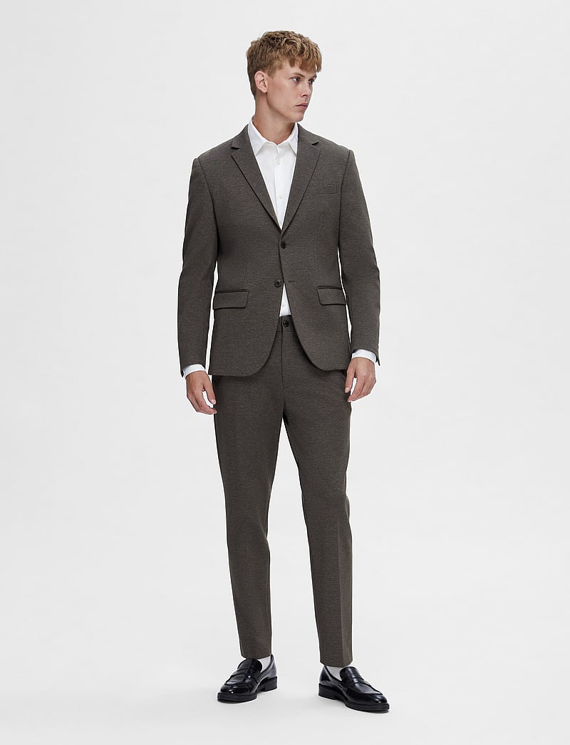 Selected - SLHSLIM-AITOR JERSEY BLZ FLEX NOOS - enkelknäppta kavajer - chocolate torte - 3