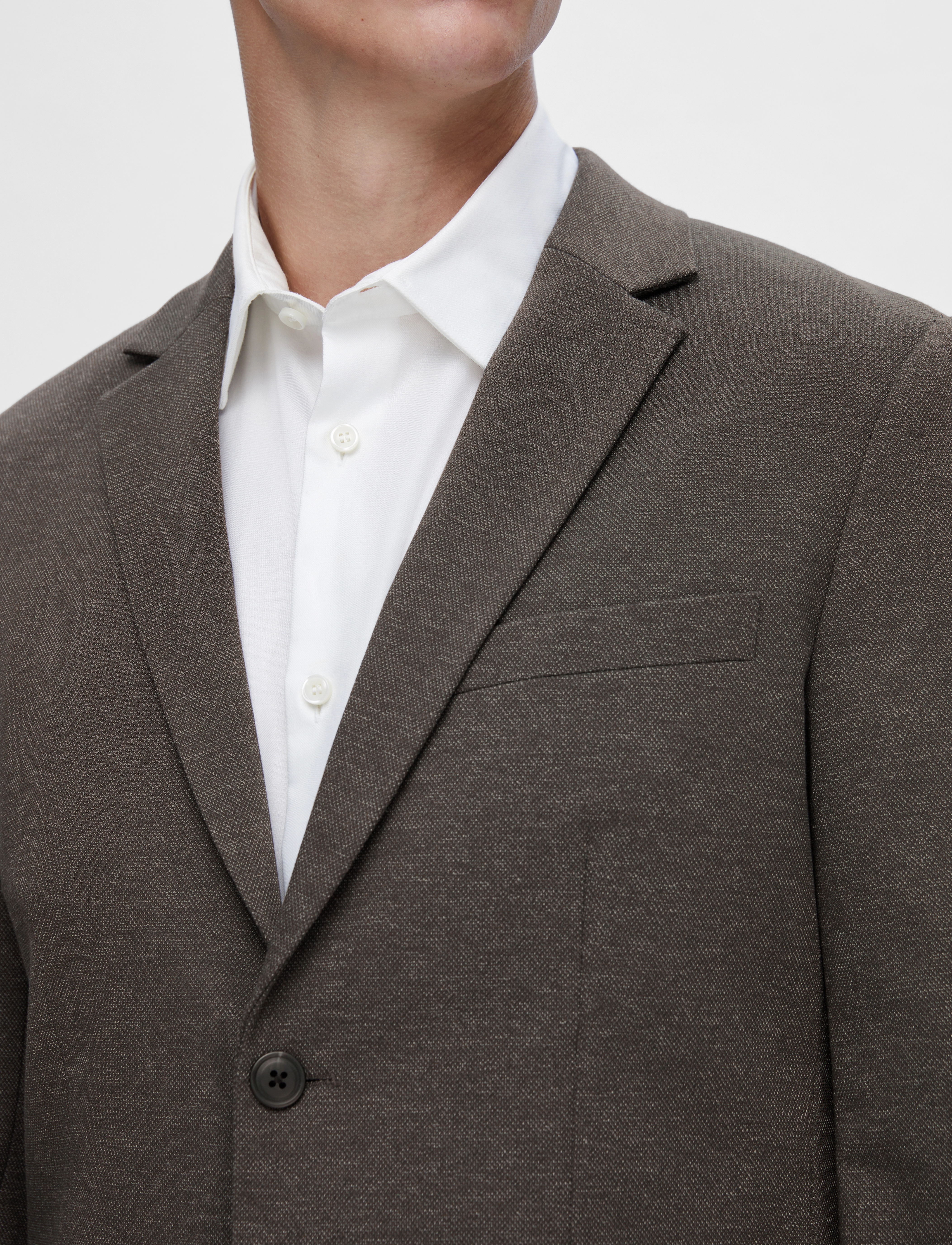 Selected - SLHSLIM-AITOR JERSEY BLZ FLEX NOOS - chocolate torte - 4