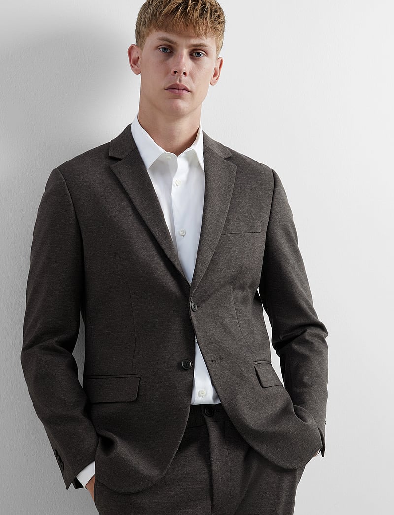 Selected - SLHSLIM-AITOR JERSEY BLZ FLEX NOOS - enkelknäppta kavajer - chocolate torte - 5