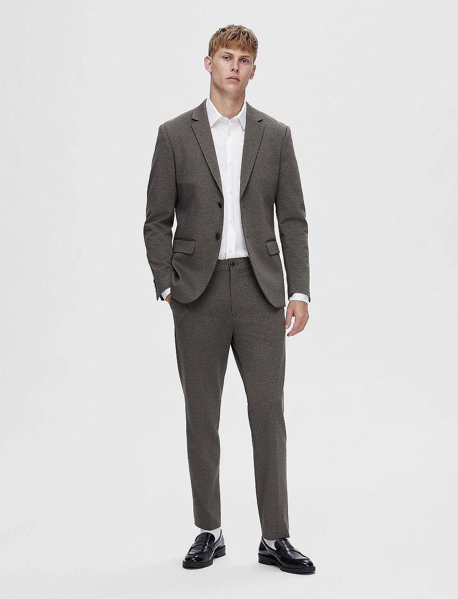 Selected - SLHSLIM-AITOR JERSEY TRS FLEX NOOS - chocolate torte - 3