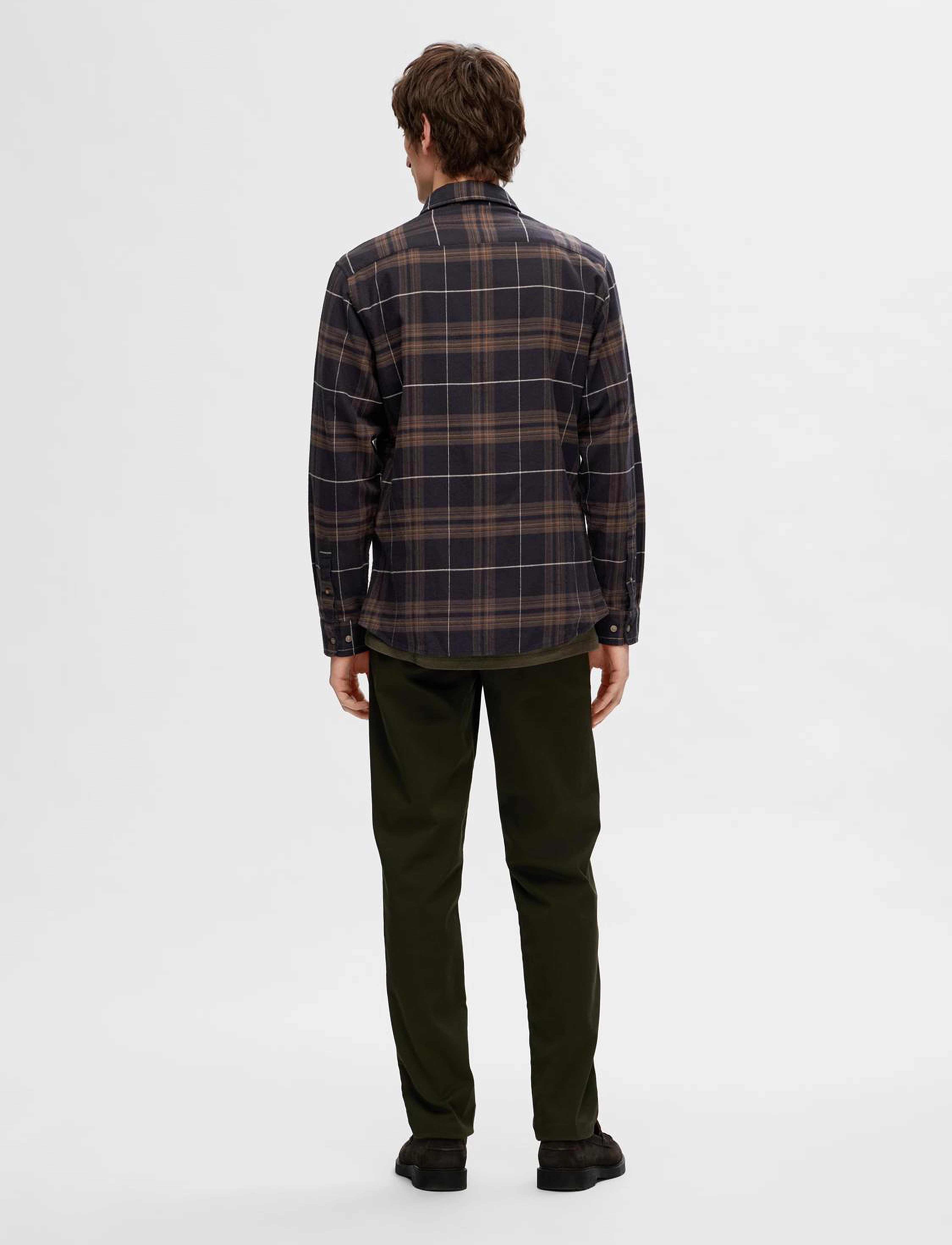 Selected - SLHSLIMOWEN-BRUSHED SHIRT LS NOOS - laveste priser - black - 2