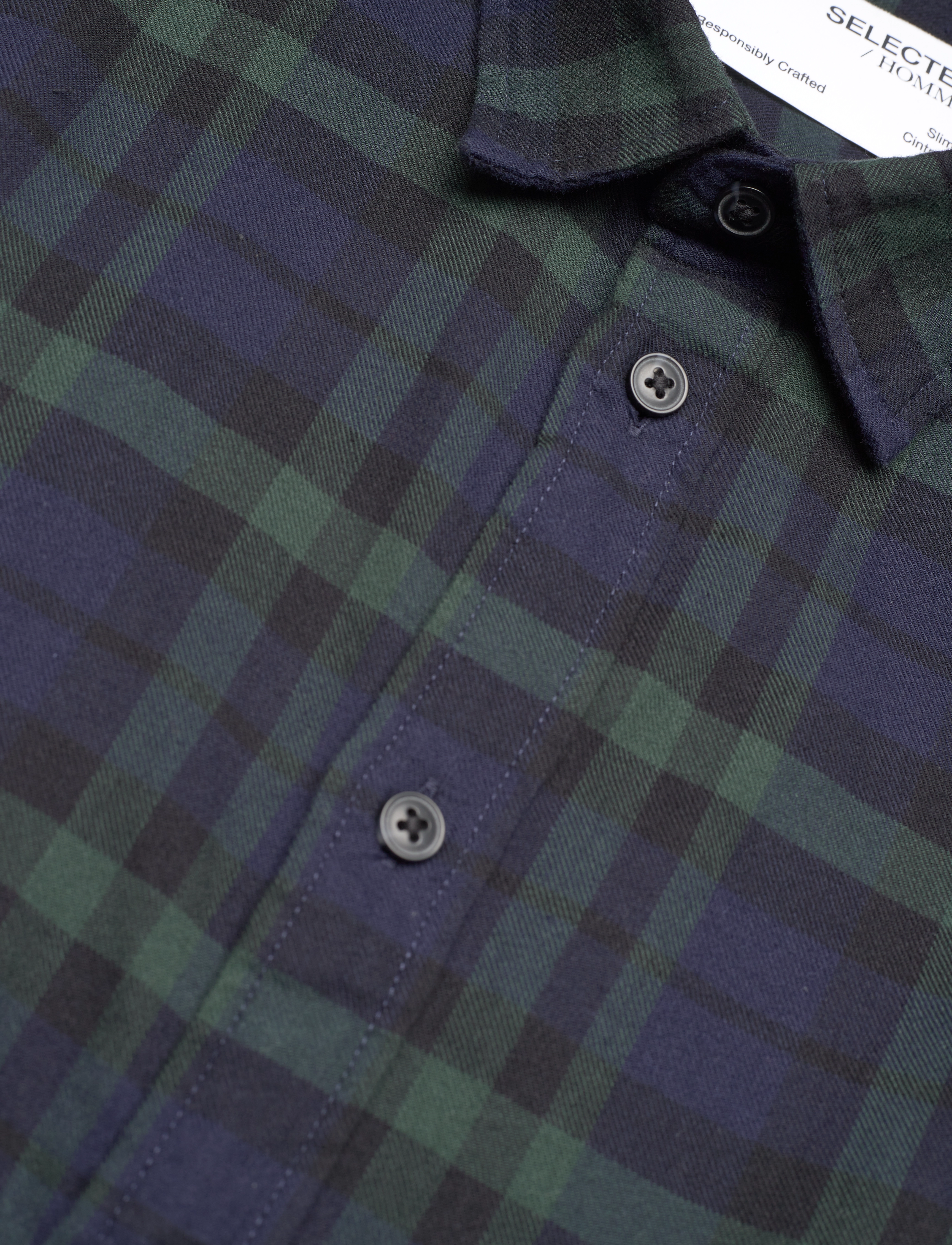 Selected - SLHSLIMOWEN-BRUSHED SHIRT LS NOOS - vabaajasärgid - dark navy - 3