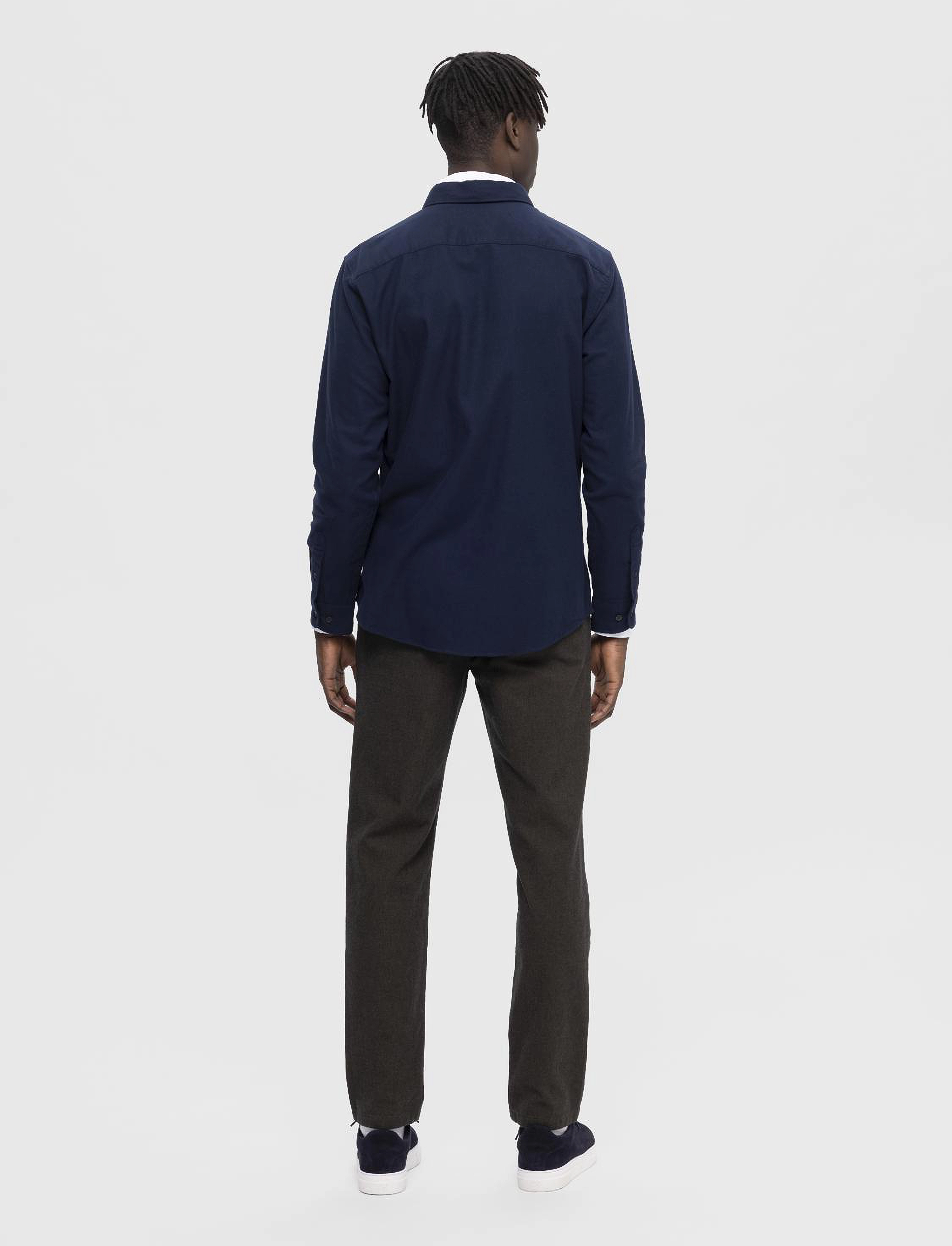 Selected - SLHSLIMOWEN-BRUSHED SHIRT LS NOOS - casual skjortor - dark sapphire - 3