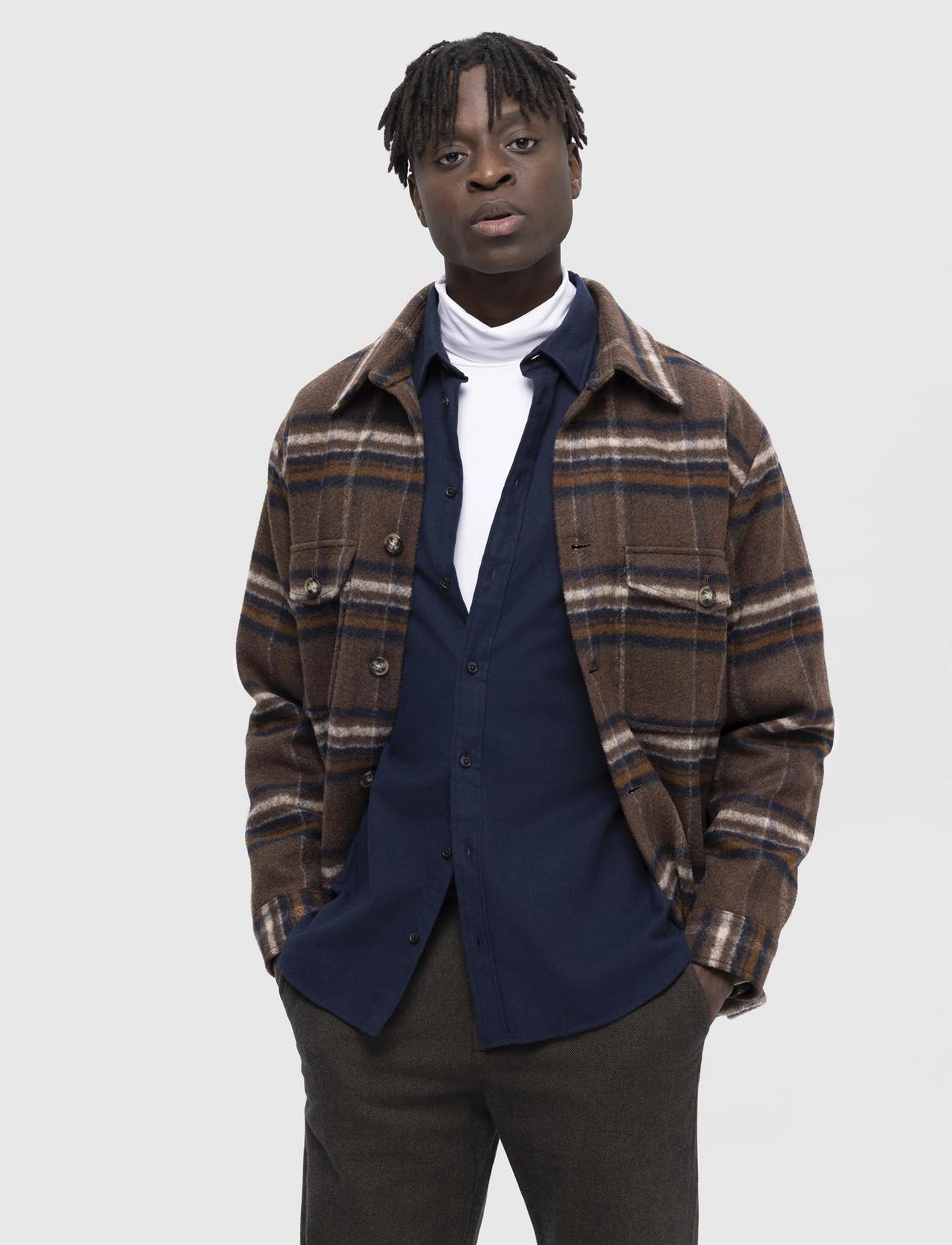 Selected - SLHSLIMOWEN-BRUSHED SHIRT LS NOOS - casual skjortor - dark sapphire - 5
