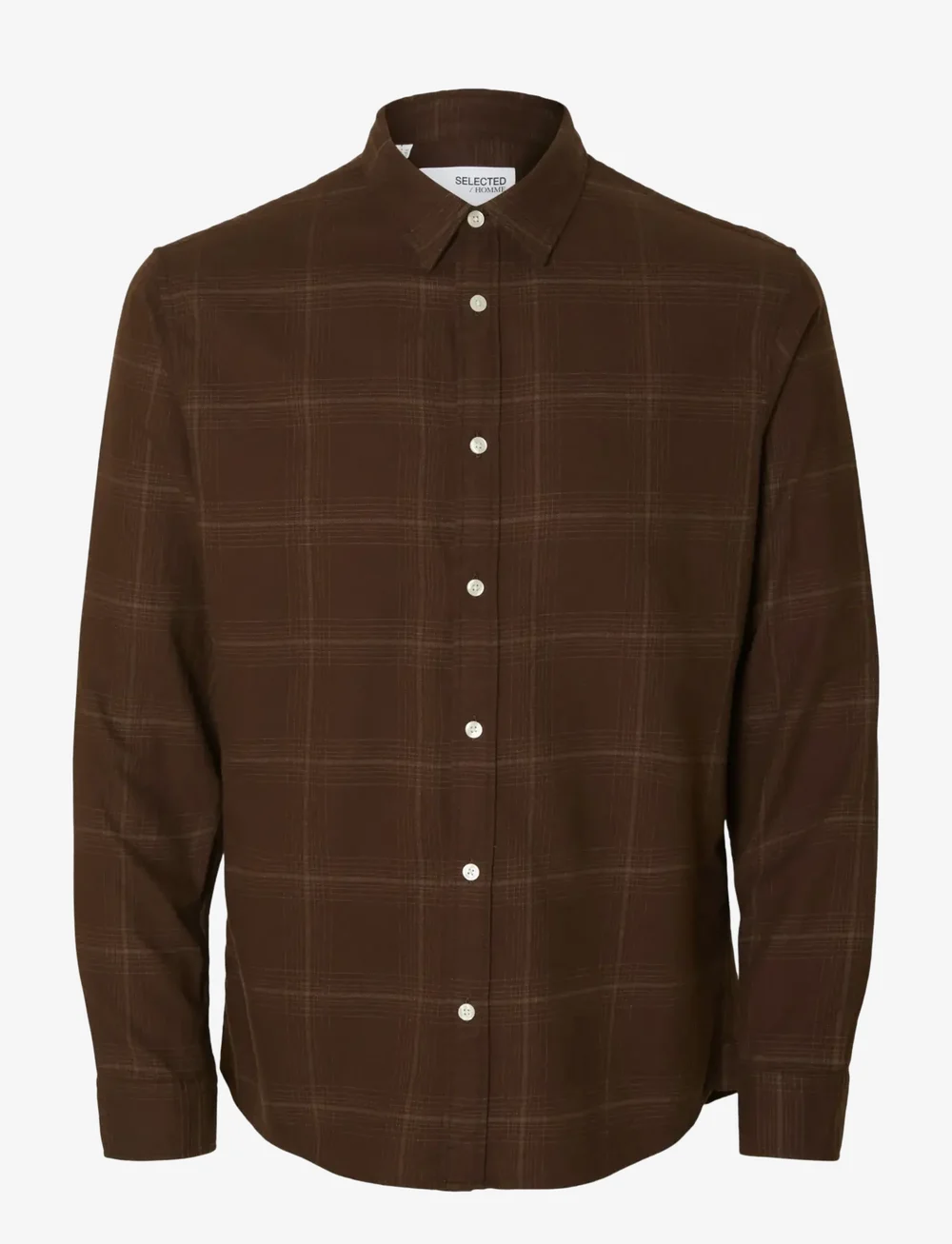 Selected - SLHSLIMOWEN-FLANNEL SHIRT LS NOOS - rutiga skjortor - demitasse - 1