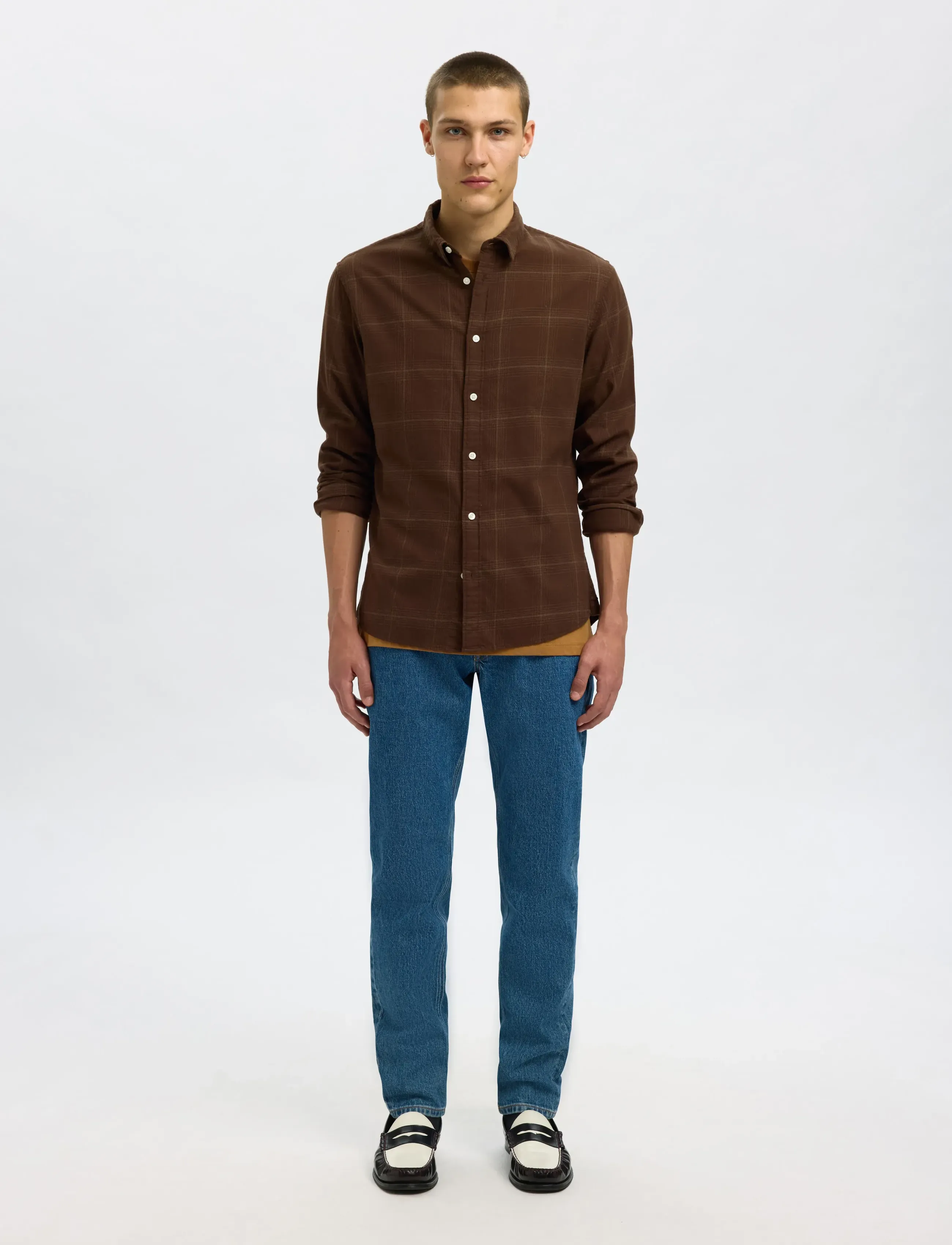 Selected - SLHSLIMOWEN-BRUSHED SHIRT LS NOOS - oxfordi särgid - demitasse - 0
