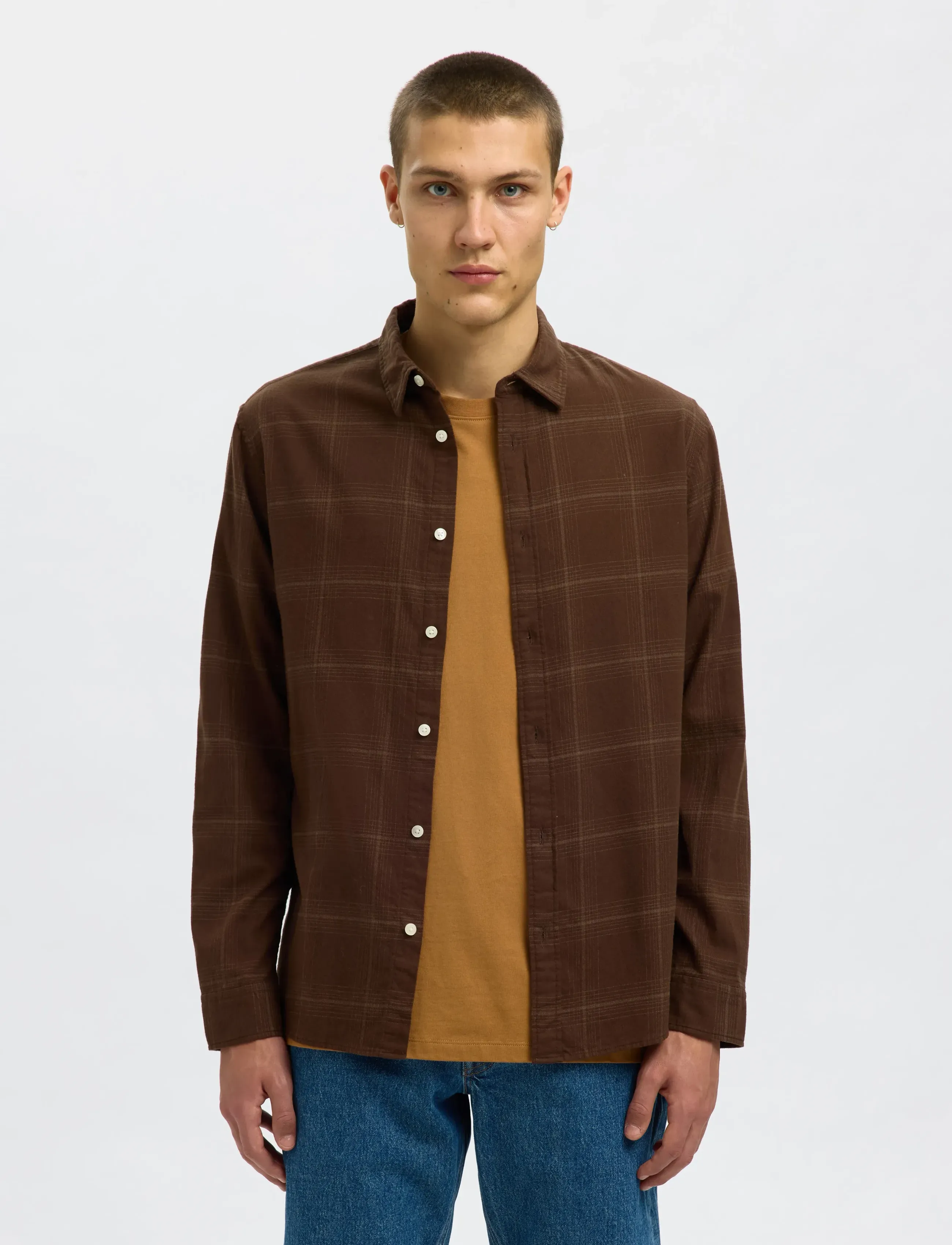 Selected - SLHSLIMOWEN-BRUSHED SHIRT LS NOOS - oxfordi särgid - demitasse - 3