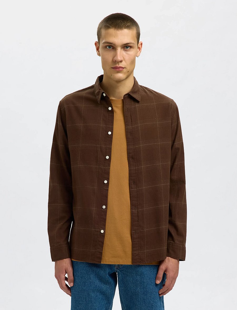 Selected - SLHSLIMOWEN-BRUSHED SHIRT LS NOOS - oxfordi särgid - demitasse - 3