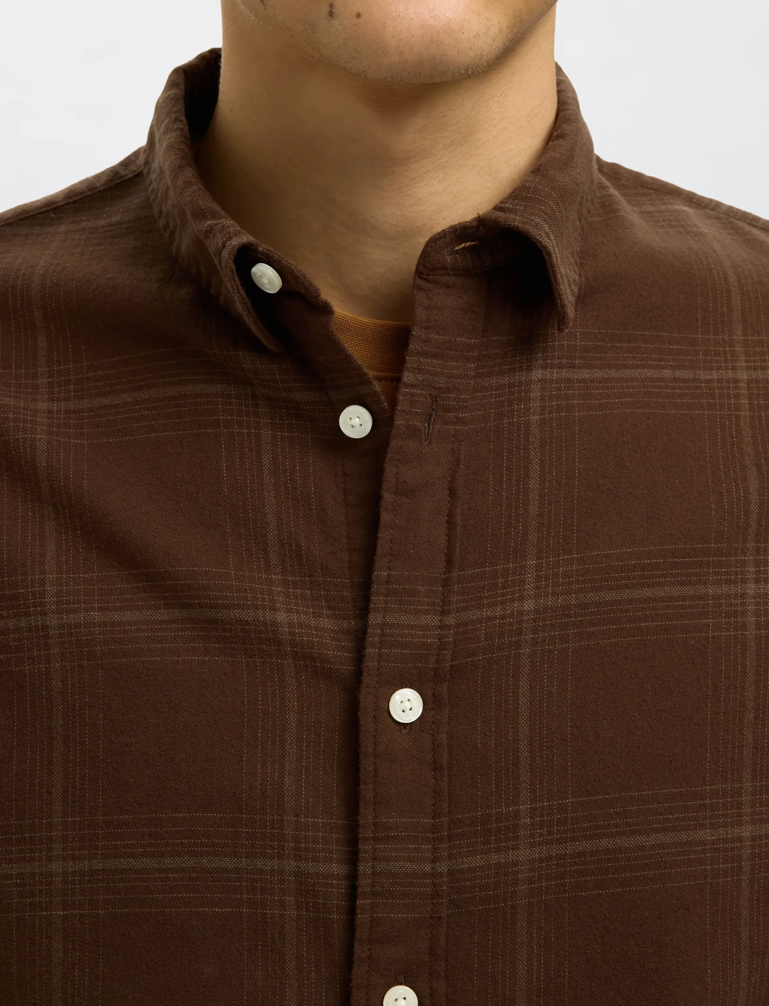 Selected - SLHSLIMOWEN-BRUSHED SHIRT LS NOOS - oxfordi särgid - demitasse - 4