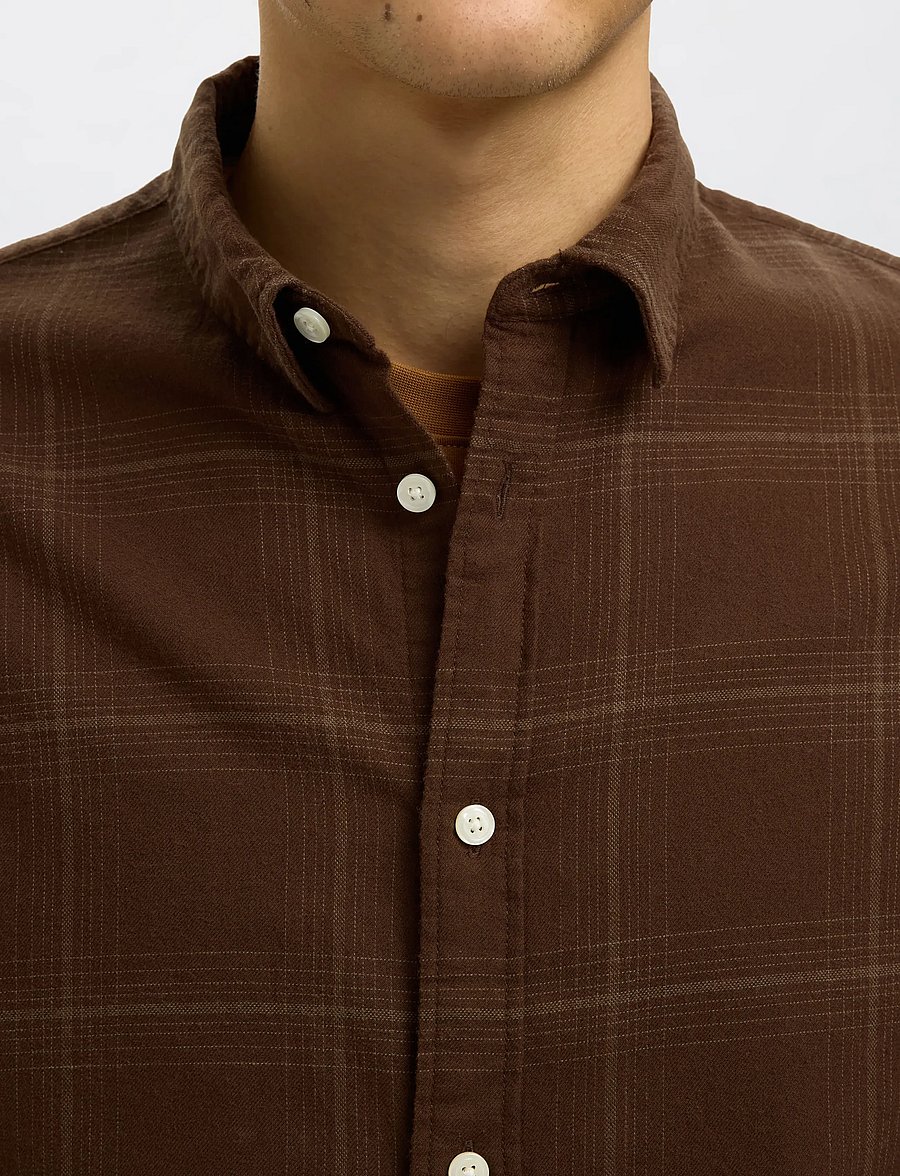 Selected - SLHSLIMOWEN-BRUSHED SHIRT LS NOOS - oxfordi särgid - demitasse - 4