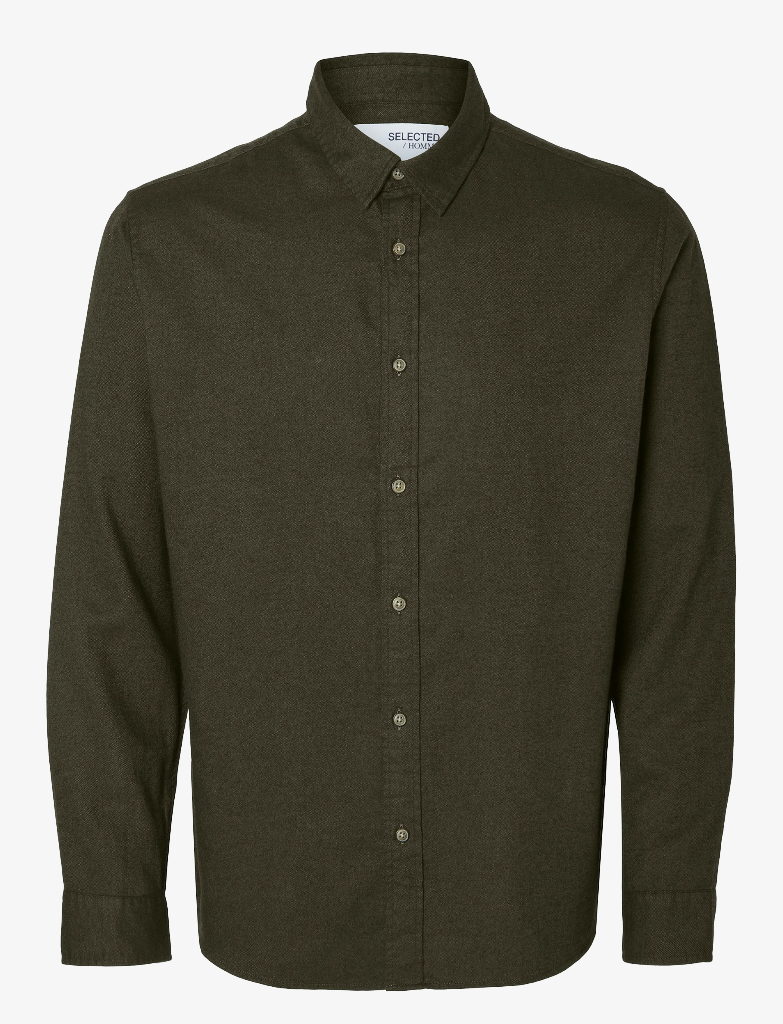 Selected - SLHSLIMOWEN-BRUSHED SHIRT LS NOOS - casual skjortor - forest night - 1