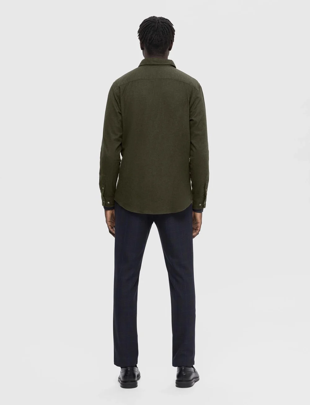 Selected - SLHSLIMOWEN-FLANNEL SHIRT LS NOOS - ternede skjorter - forest night - 3