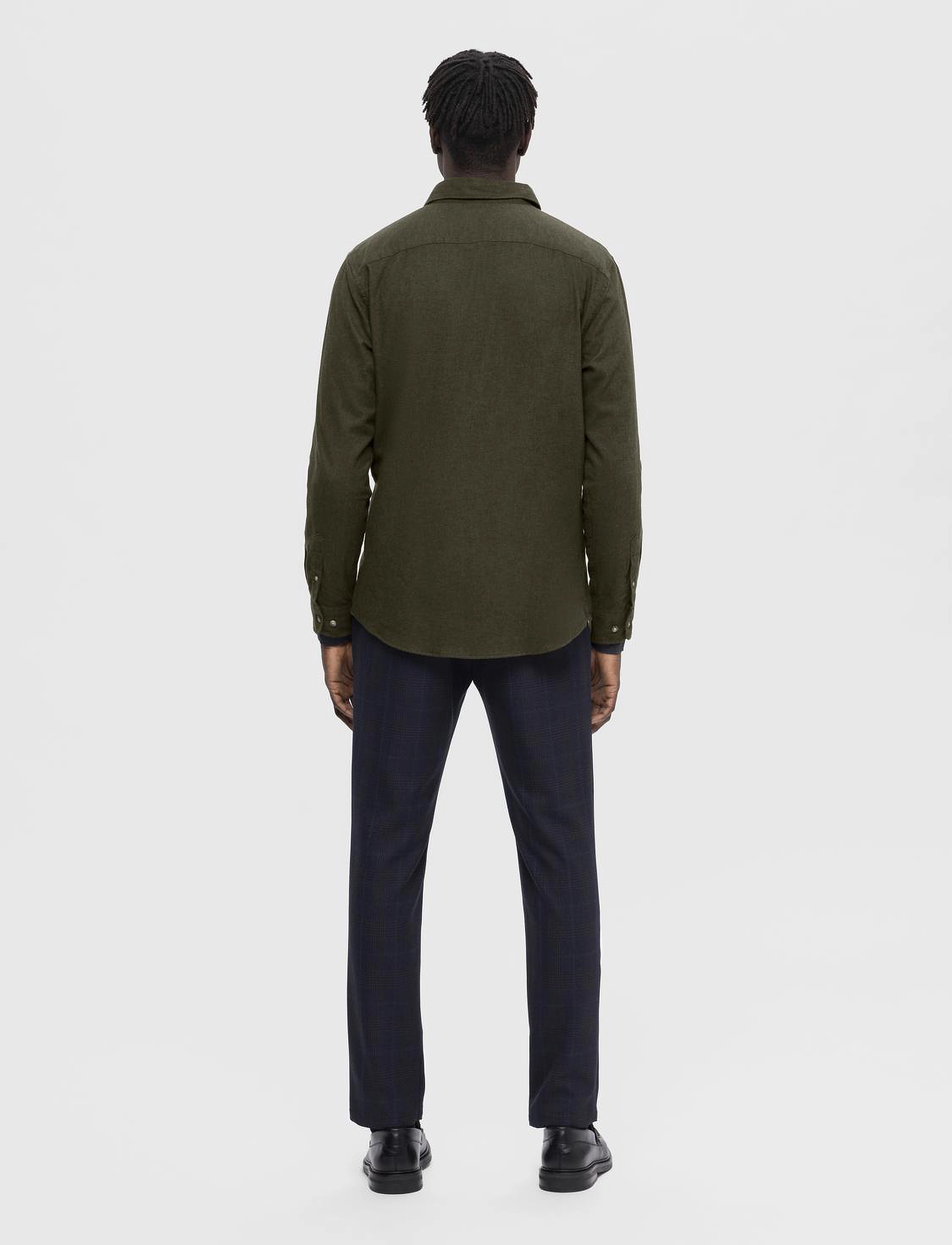 Selected - SLHSLIMOWEN-BRUSHED SHIRT LS NOOS - casual skjortor - forest night - 3