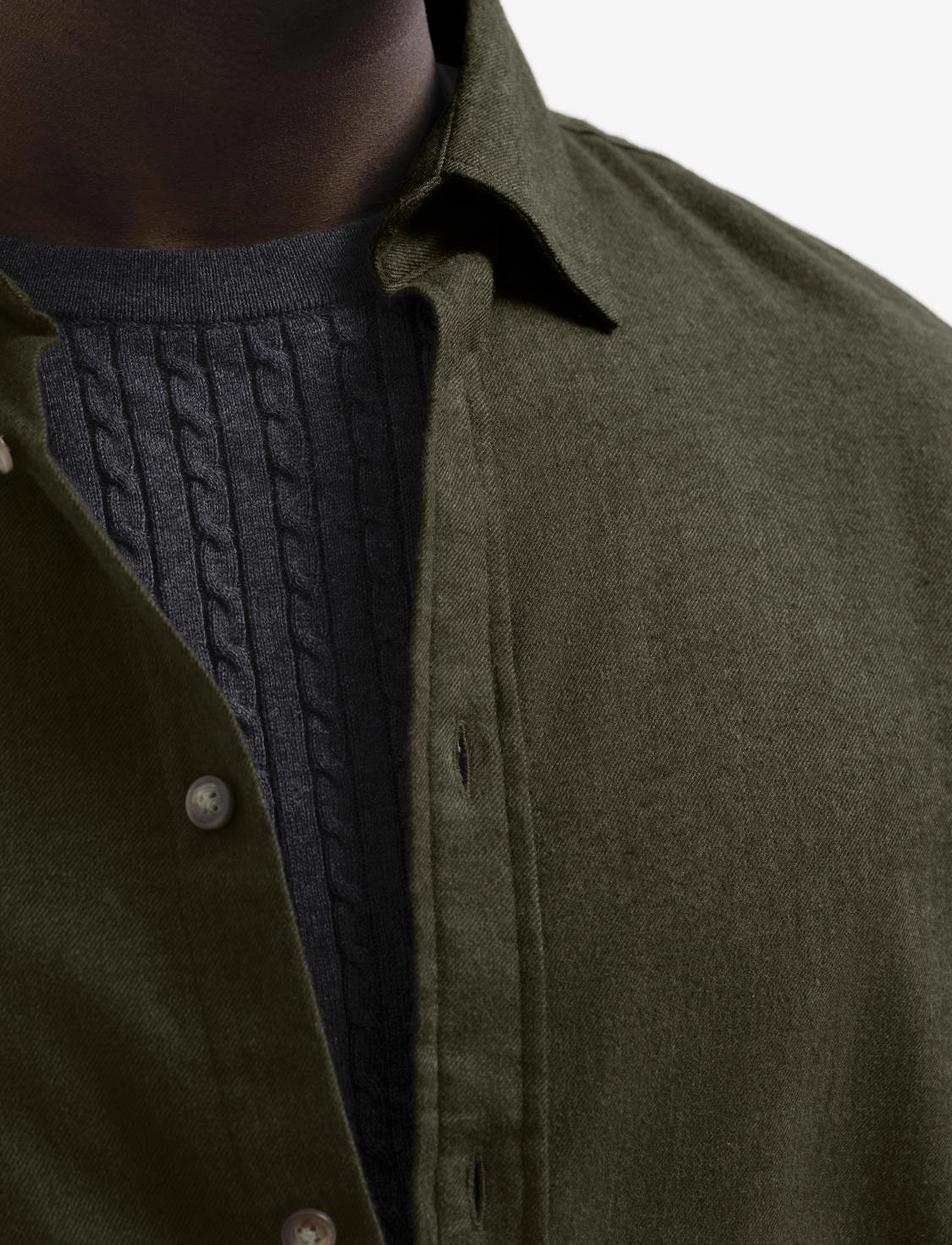 Selected - SLHSLIMOWEN-BRUSHED SHIRT LS NOOS - casual skjortor - forest night - 5