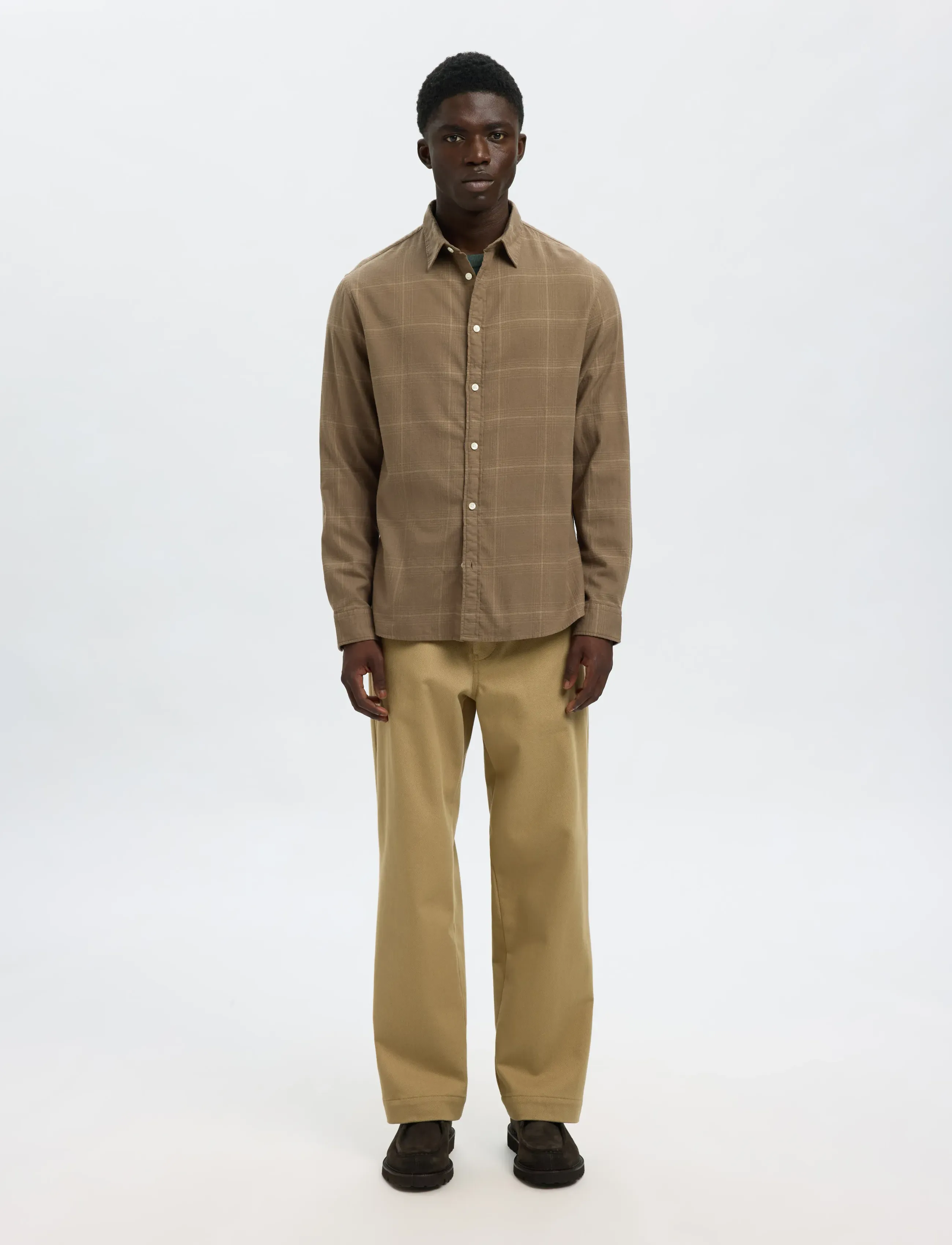 Selected - SLHSLIMOWEN-BRUSHED SHIRT LS NOOS - oxford skjorter - morel - 3