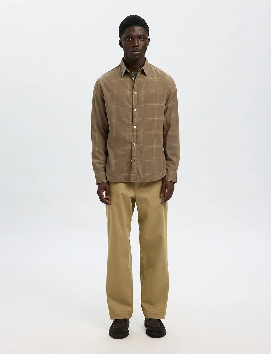 Selected - SLHSLIMOWEN-BRUSHED SHIRT LS NOOS - oxford skjorter - morel - 3
