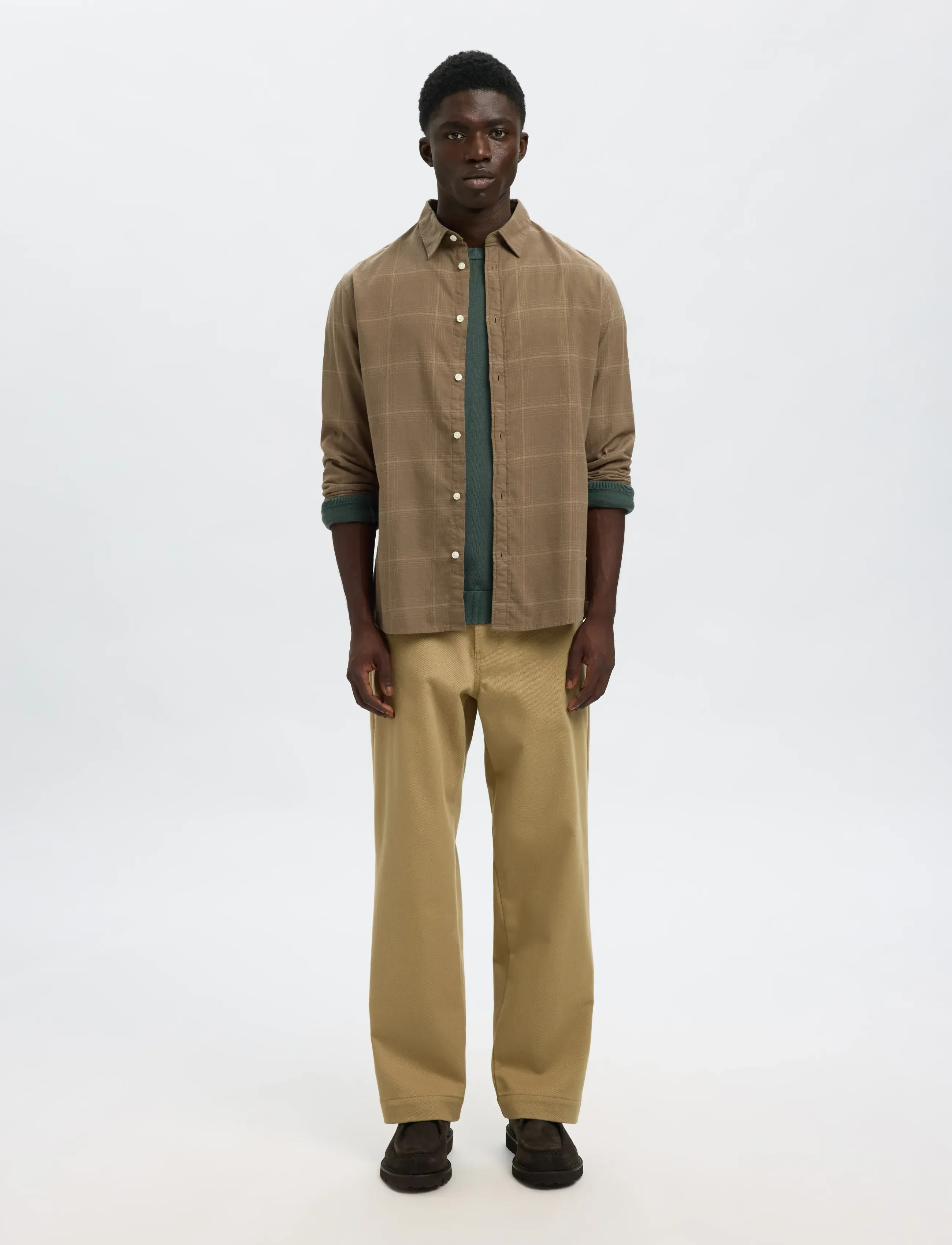 Selected - SLHSLIMOWEN-BRUSHED SHIRT LS NOOS - oxford skjorter - morel - 5