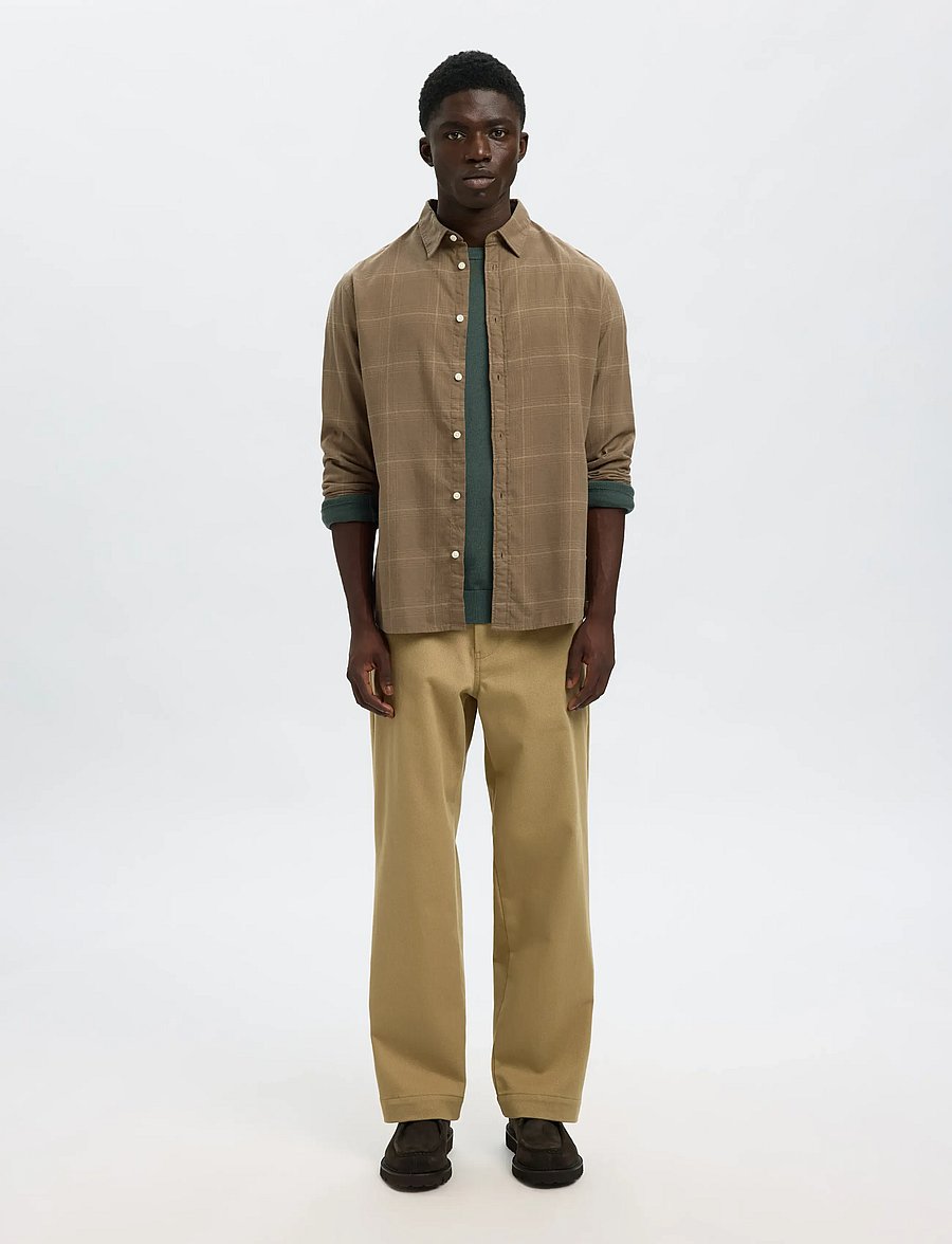 Selected - SLHSLIMOWEN-BRUSHED SHIRT LS NOOS - oxford skjorter - morel - 5