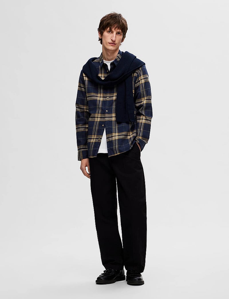 Selected - SLHSLIMOWEN-FLANNEL SHIRT LS NOOS - oxfordi särgid - sky captain - 3