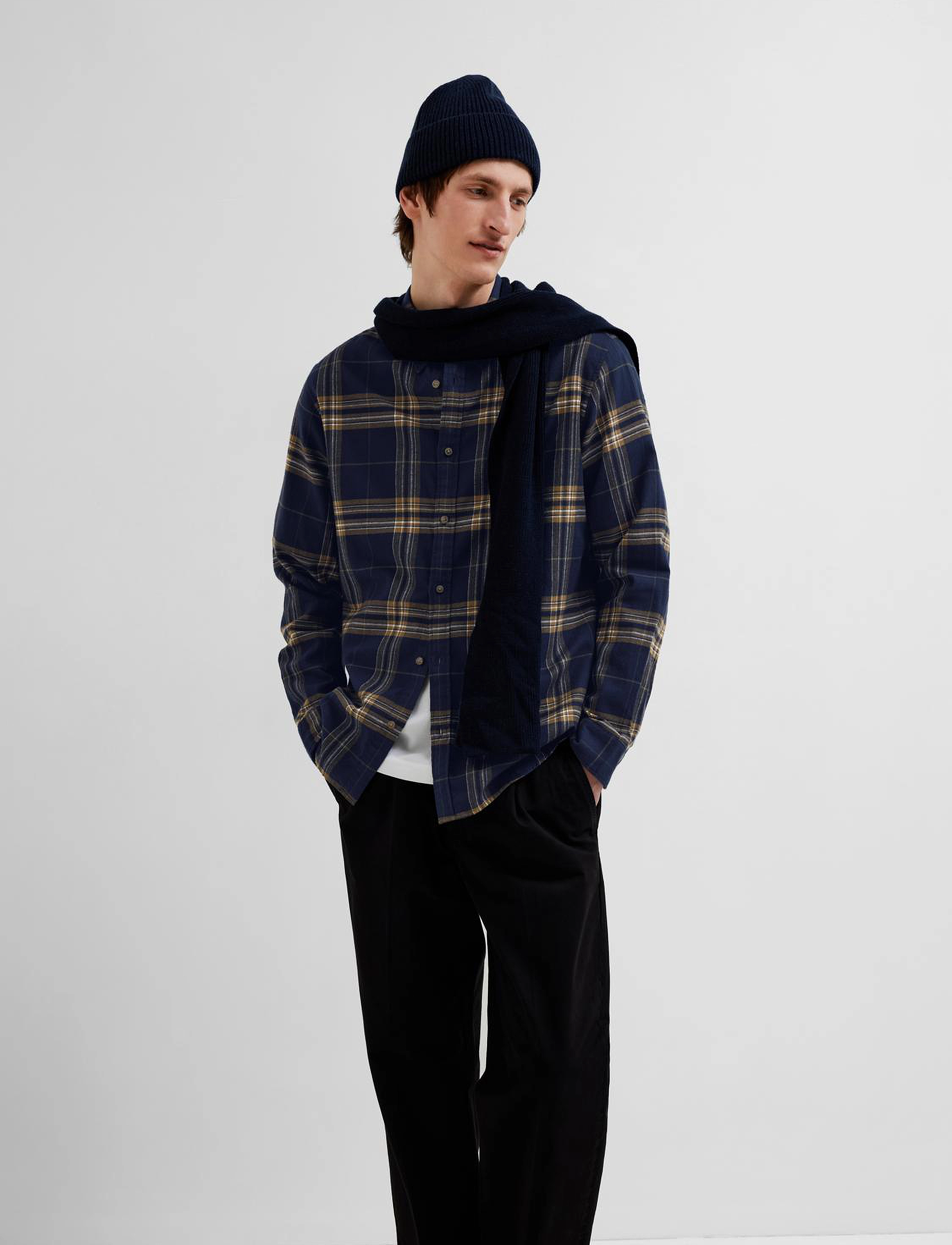 Selected - SLHSLIMOWEN-BRUSHED SHIRT LS NOOS - laveste priser - sky captain - 4