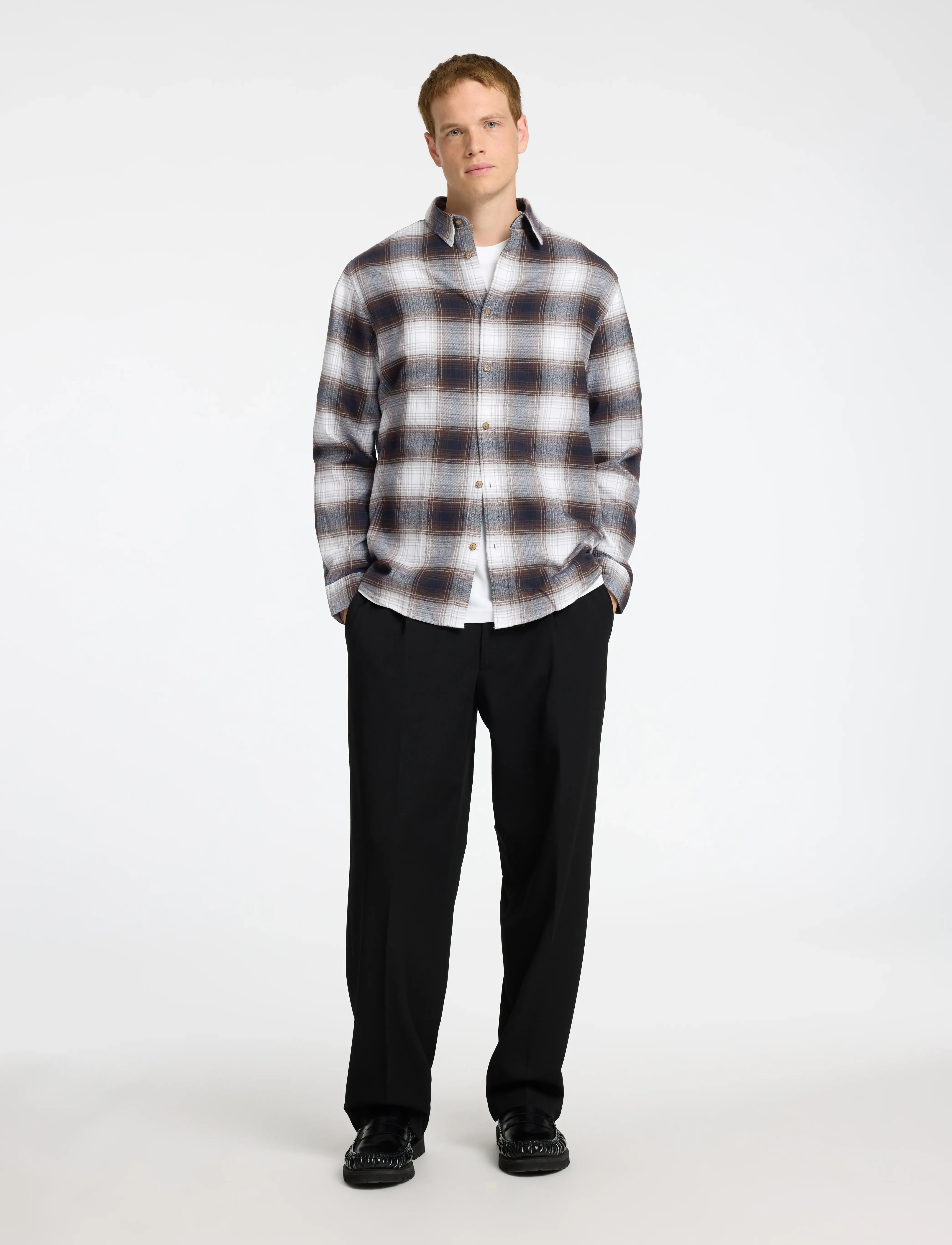 Selected - SLHSLIMOWEN-BRUSHED SHIRT LS NOOS - laveste priser - white - 3