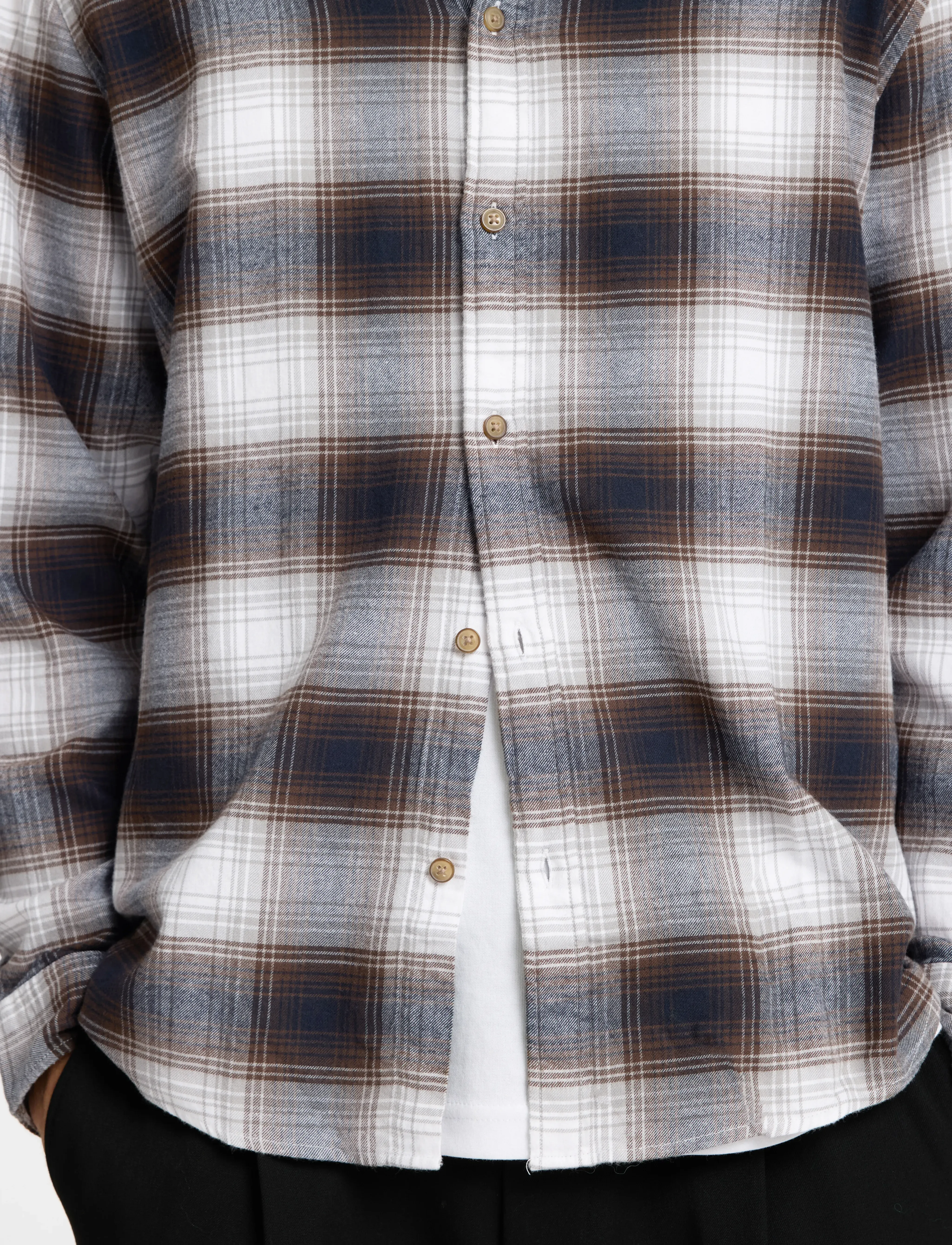 Selected - SLHSLIMOWEN-BRUSHED SHIRT LS NOOS - laveste priser - white - 4