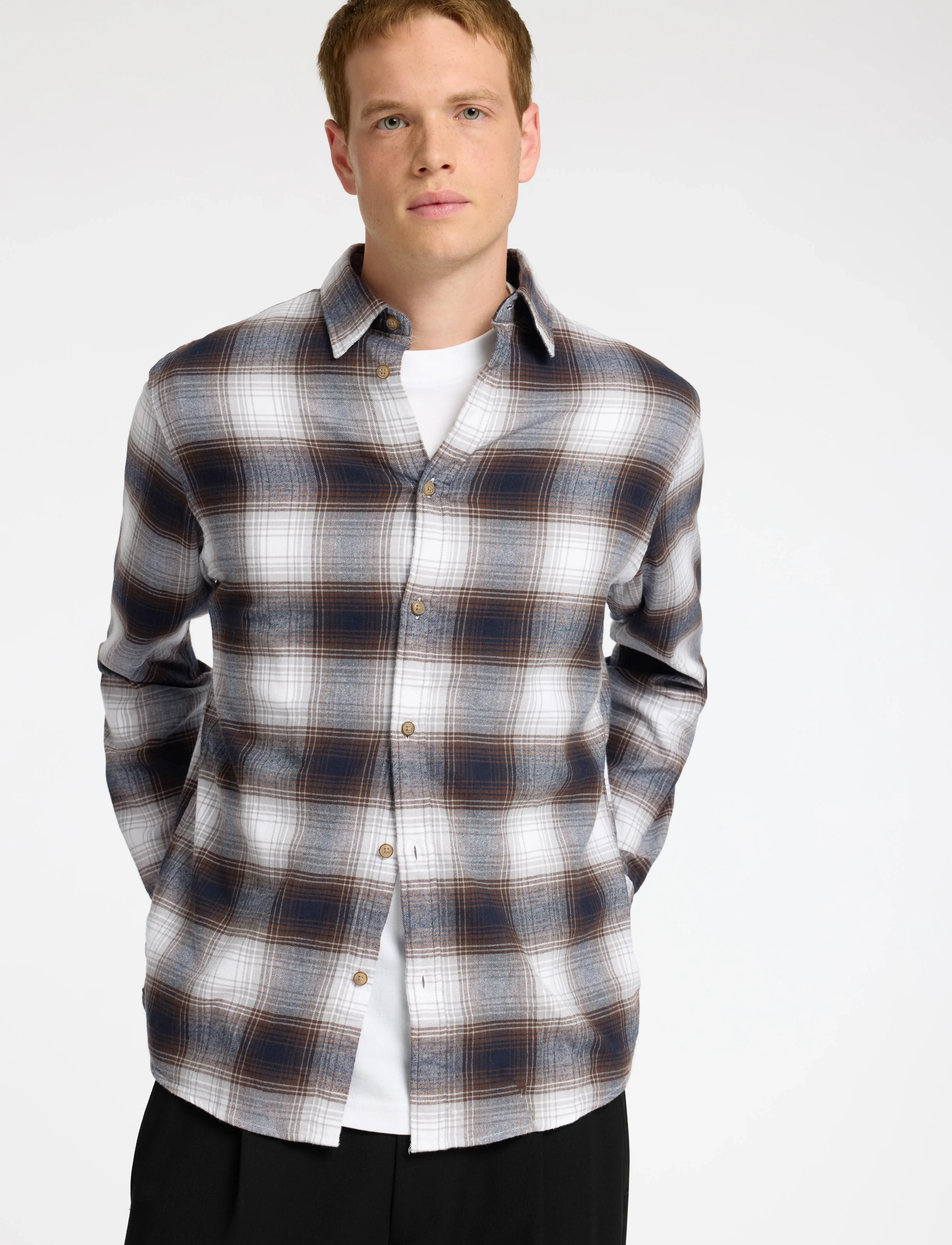 Selected - SLHSLIMOWEN-BRUSHED SHIRT LS NOOS - laveste priser - white - 5
