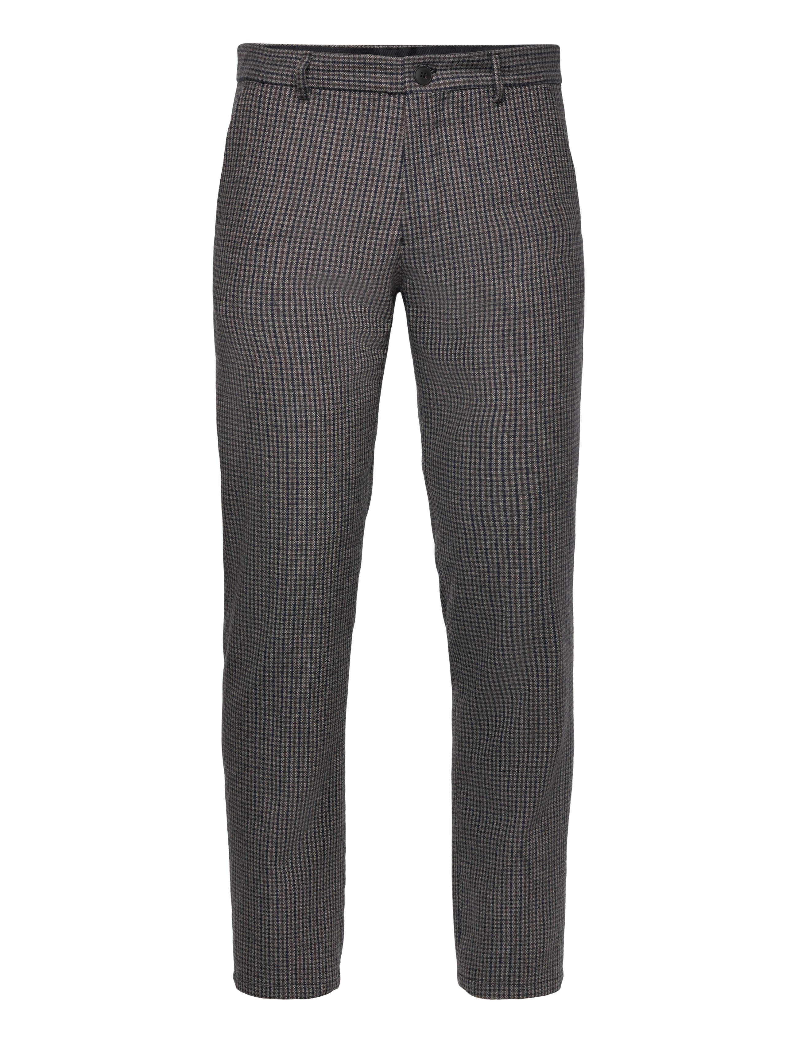 Selected SLHSTRAIGHT-WILLIAM WOOL DSN 196 PANTS W - Kostymbyxor - BRINDLE / navy