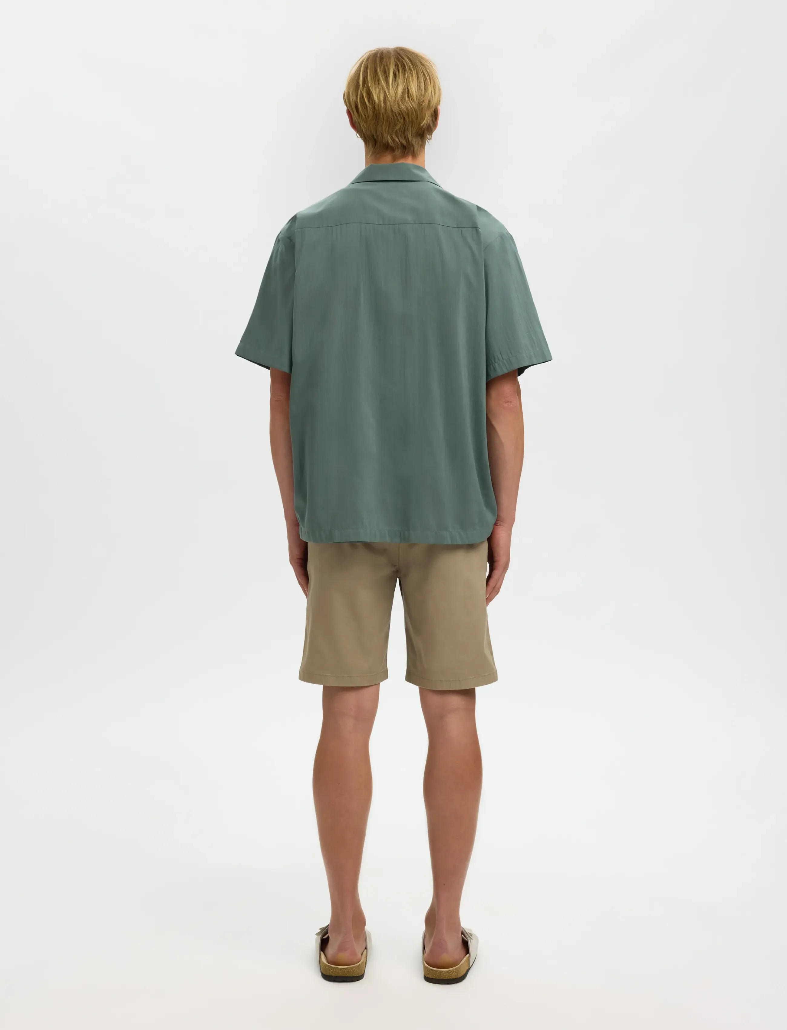 Selected - SLHRLXAIR MIX SS SHIRT - chemises à manches courtes - balsam green - 2