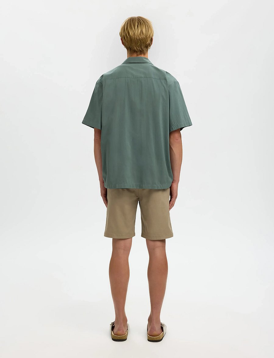 Selected - SLHRLXAIR MIX SS SHIRT - short-sleeved shirts - balsam green - 2