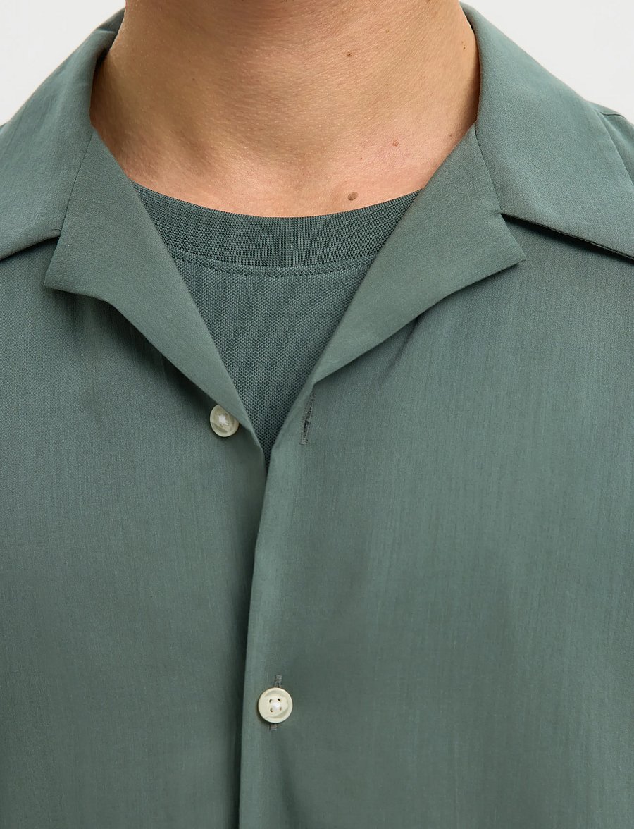 Selected - SLHRLXAIR MIX SS SHIRT - short-sleeved shirts - balsam green - 4