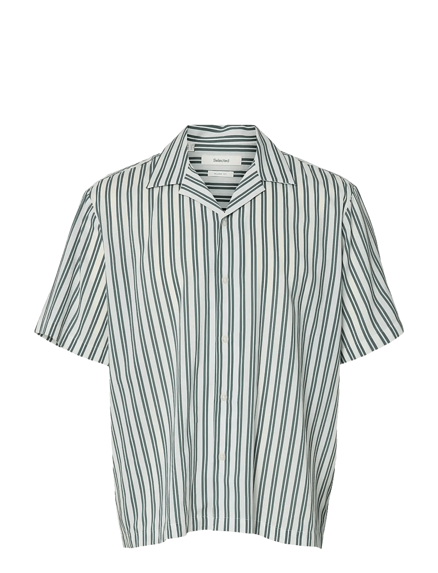 Selected - SLHRLXAIR MIX SS SHIRT - kortærmede skjorter - balsam green - 1