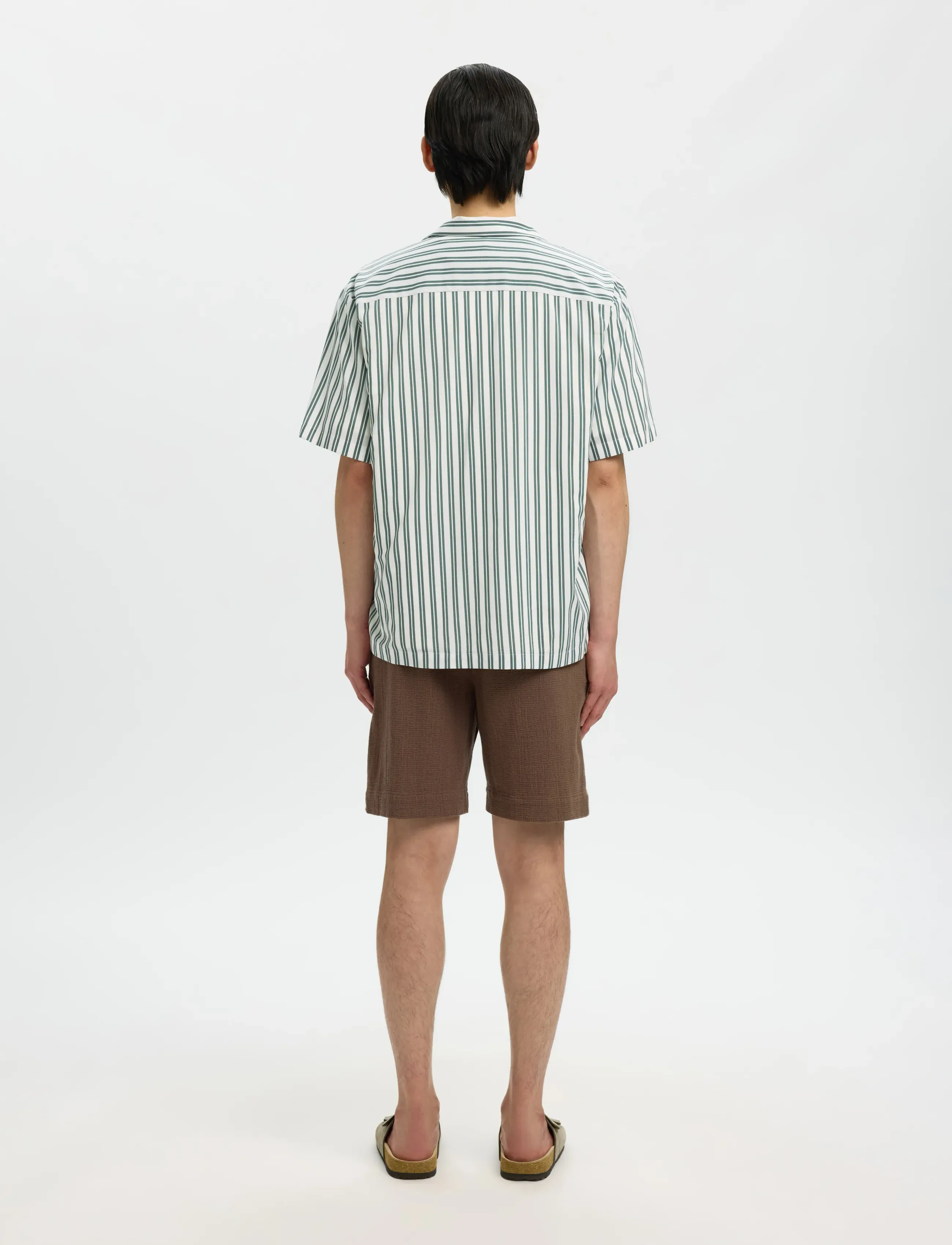 Selected - SLHRLXAIR MIX SS SHIRT - kortærmede skjorter - balsam green - 2