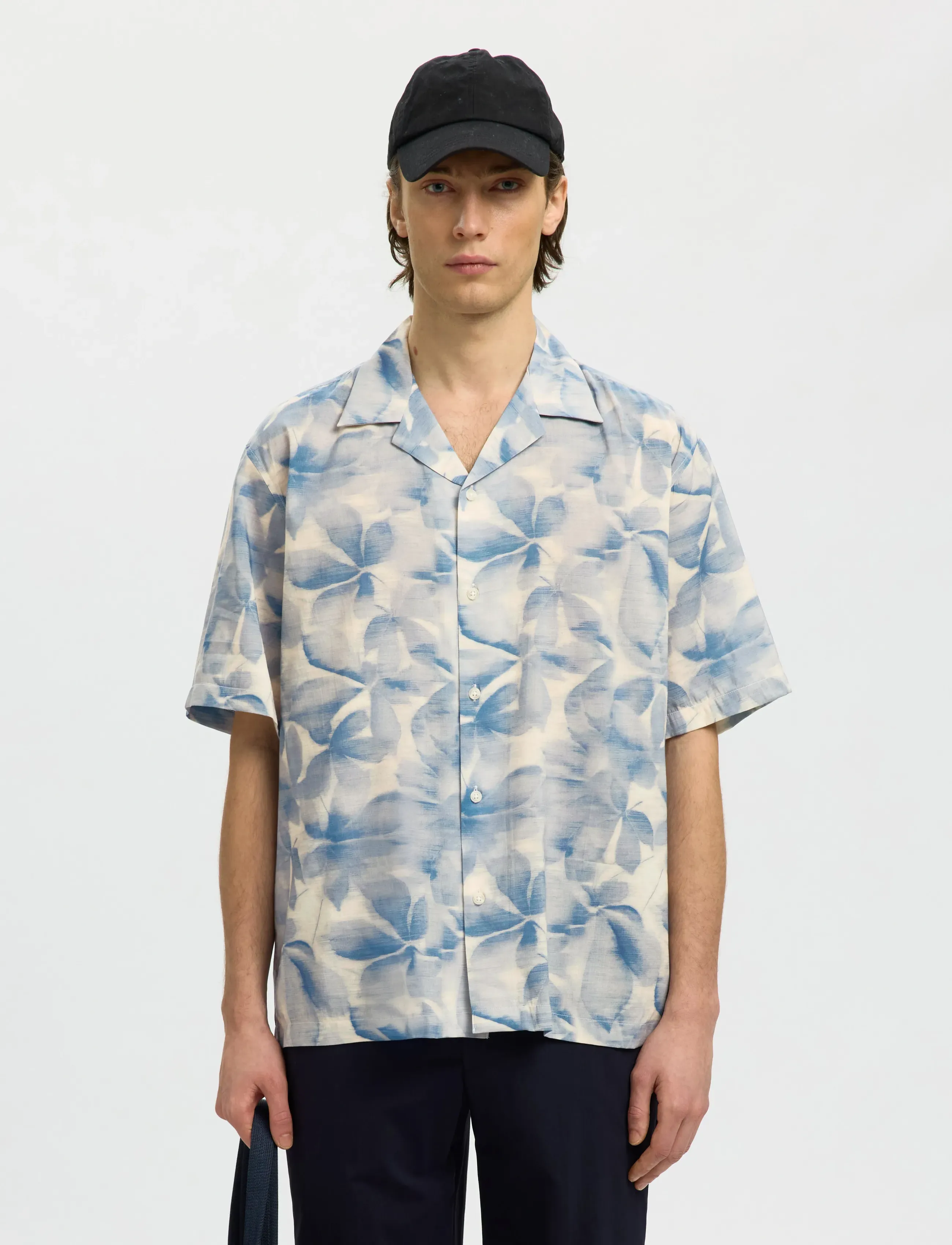 Selected SLHRLXAIR MIX SS SHIRT - Riided - BLUE MIRAGE / blue