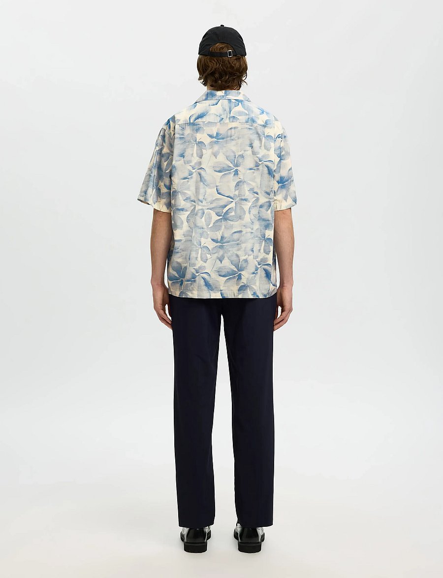 Selected - SLHRLXAIR MIX SS SHIRT - kortærmede skjorter - blue mirage - 2