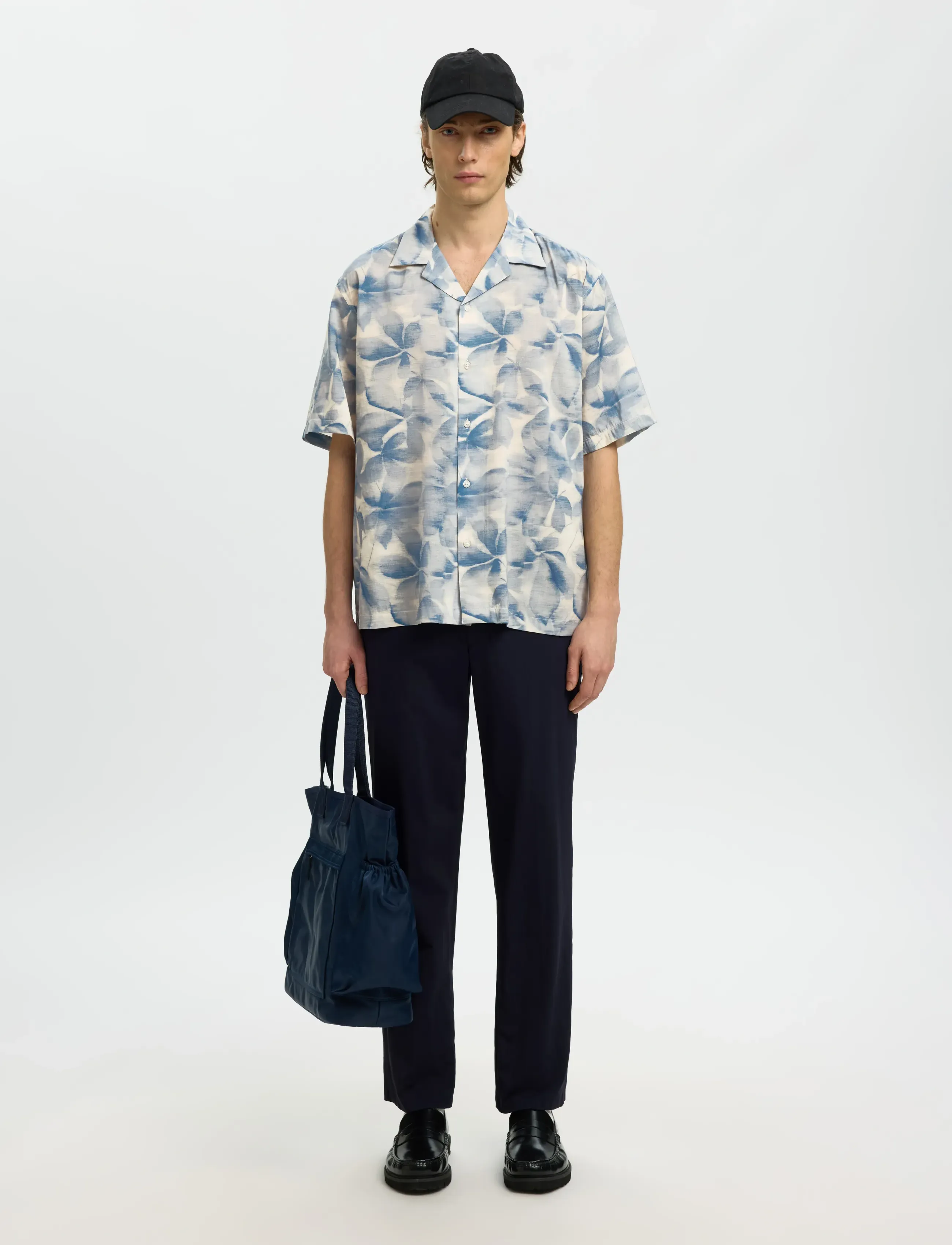 Selected - SLHRLXAIR MIX SS SHIRT - kortærmede skjorter - blue mirage - 3